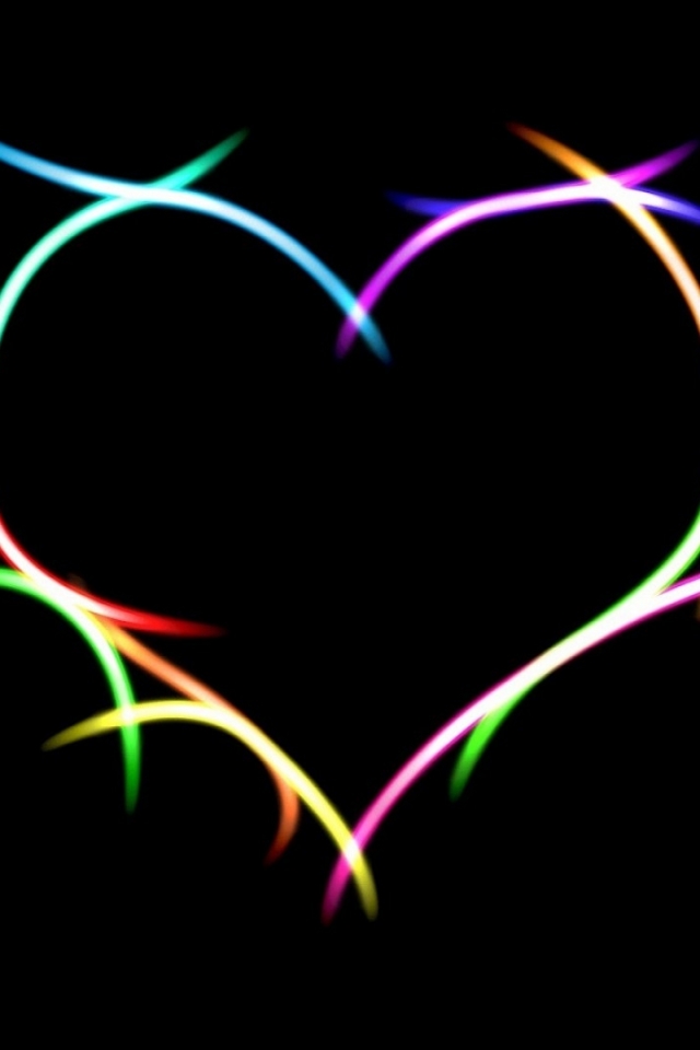 Download mobile wallpaper Love, Light, Neon, Heart, Artistic for free.