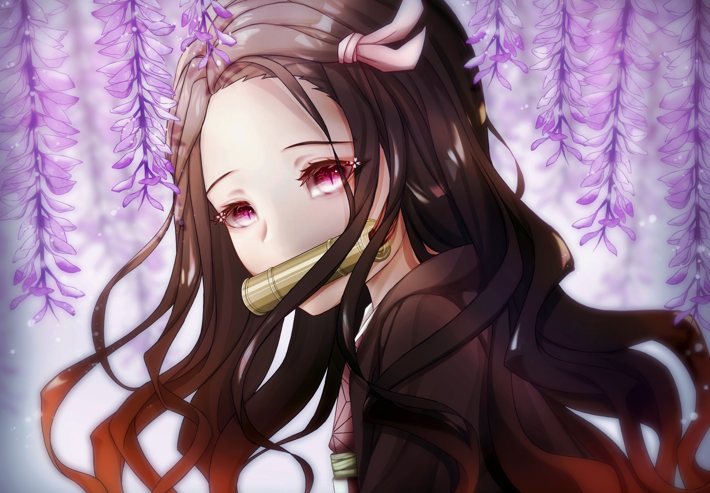 Handy-Wallpaper Animes, Nezuko Kamado, Demon Slayer kostenlos herunterladen.