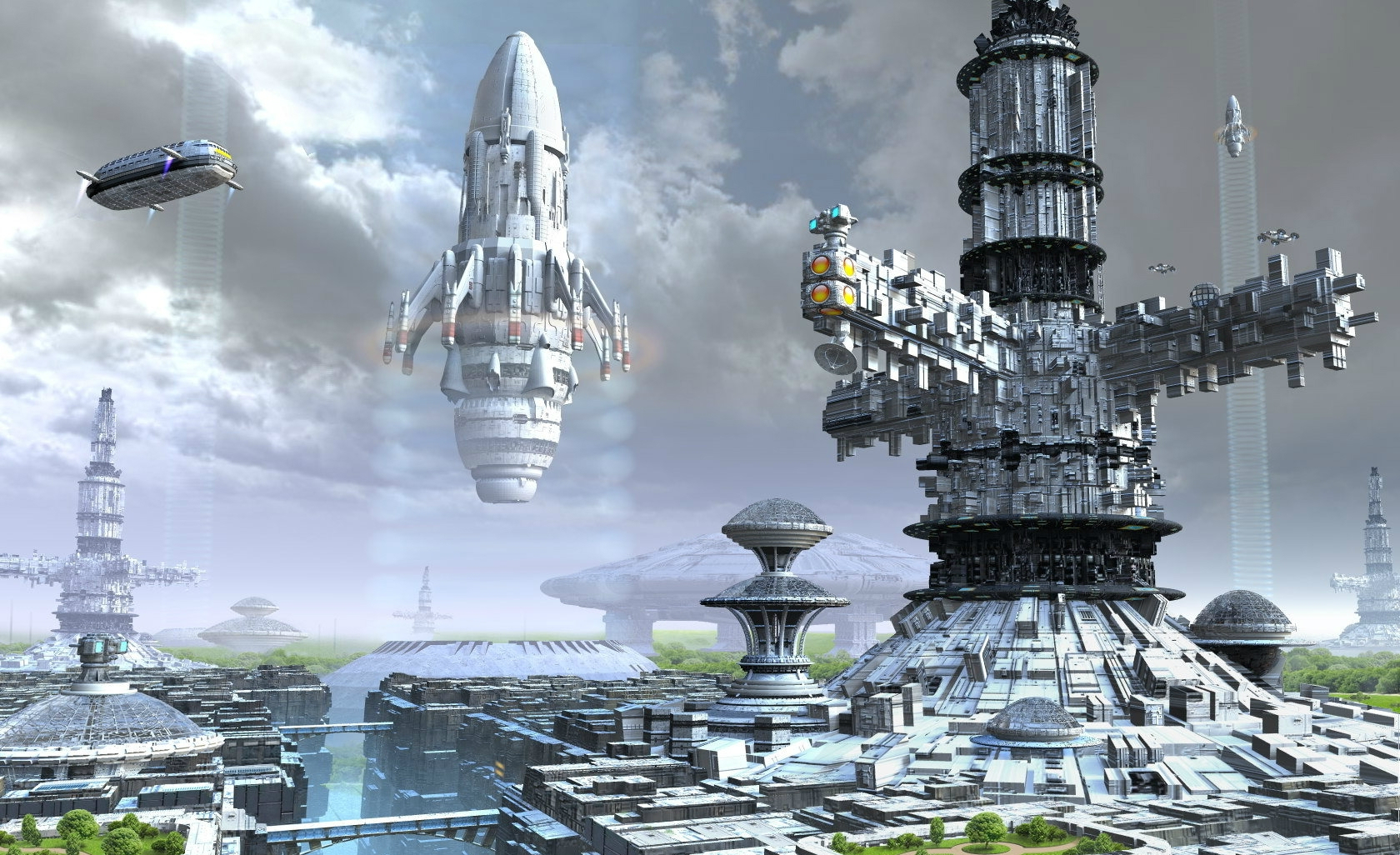 Free download wallpaper City, Sci Fi on your PC desktop