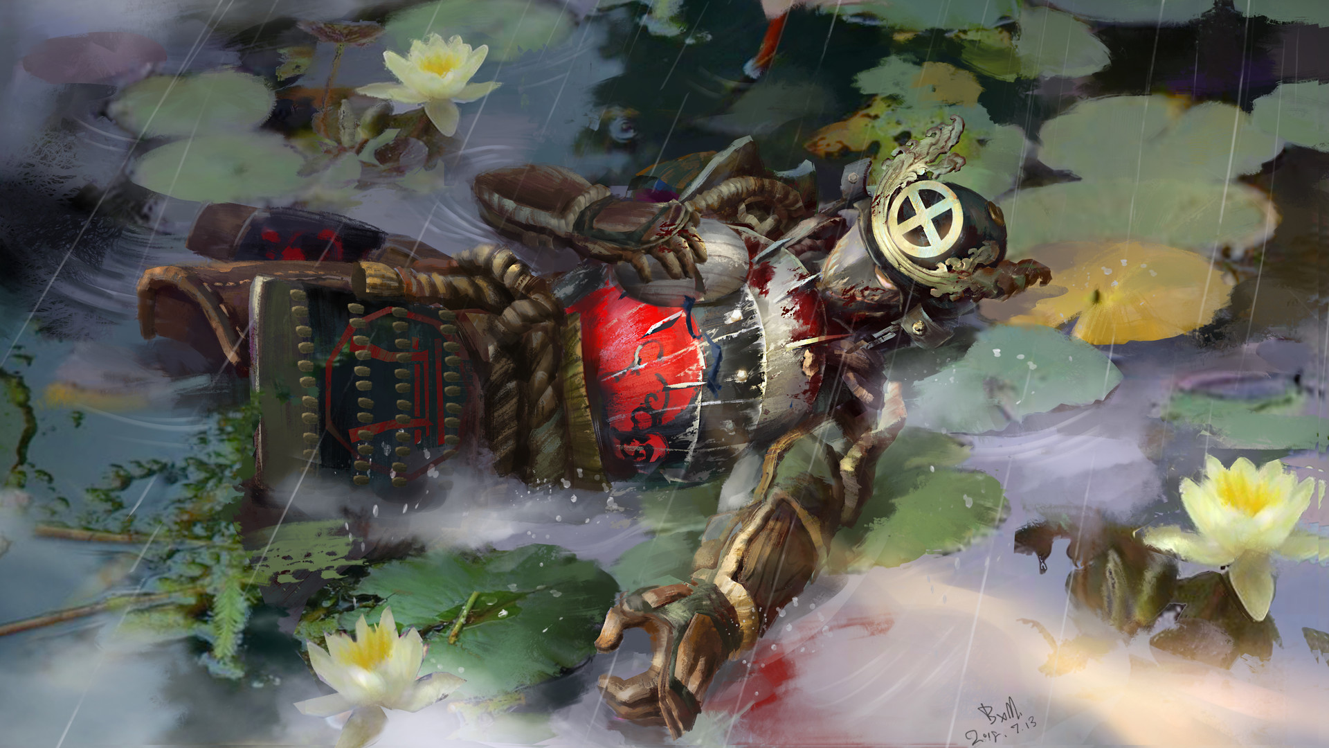 Free download wallpaper Fantasy, Warrior, Samurai, Armor on your PC desktop