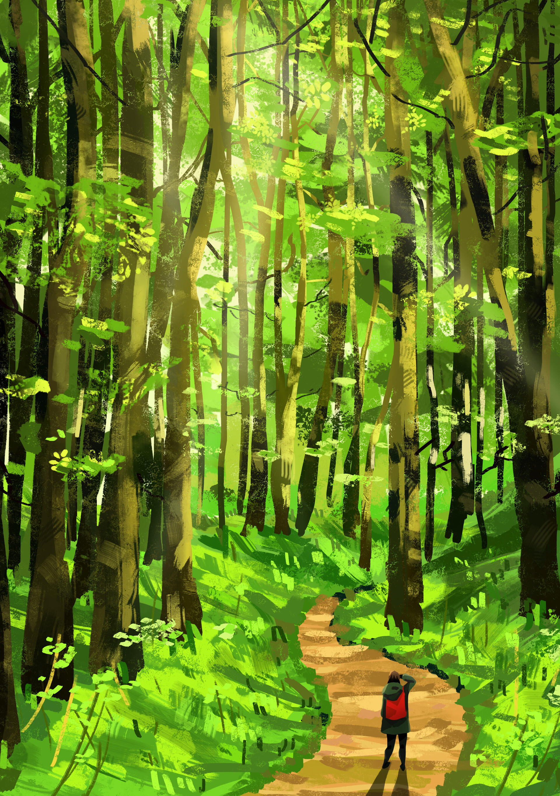 Free download wallpaper Forest, Lonely, Loneliness, Art, Alone on your PC desktop