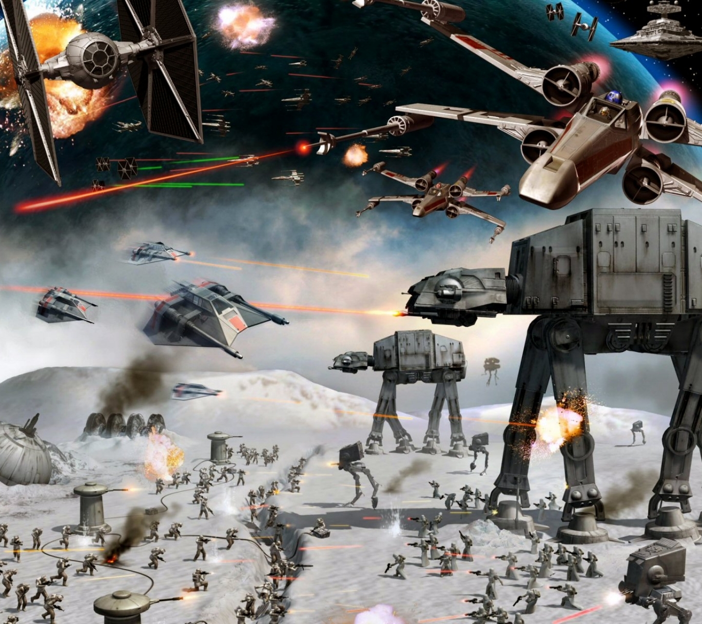 Free download wallpaper Star Wars, Movie, At At Walker, Tie Fighter, X Wing on your PC desktop