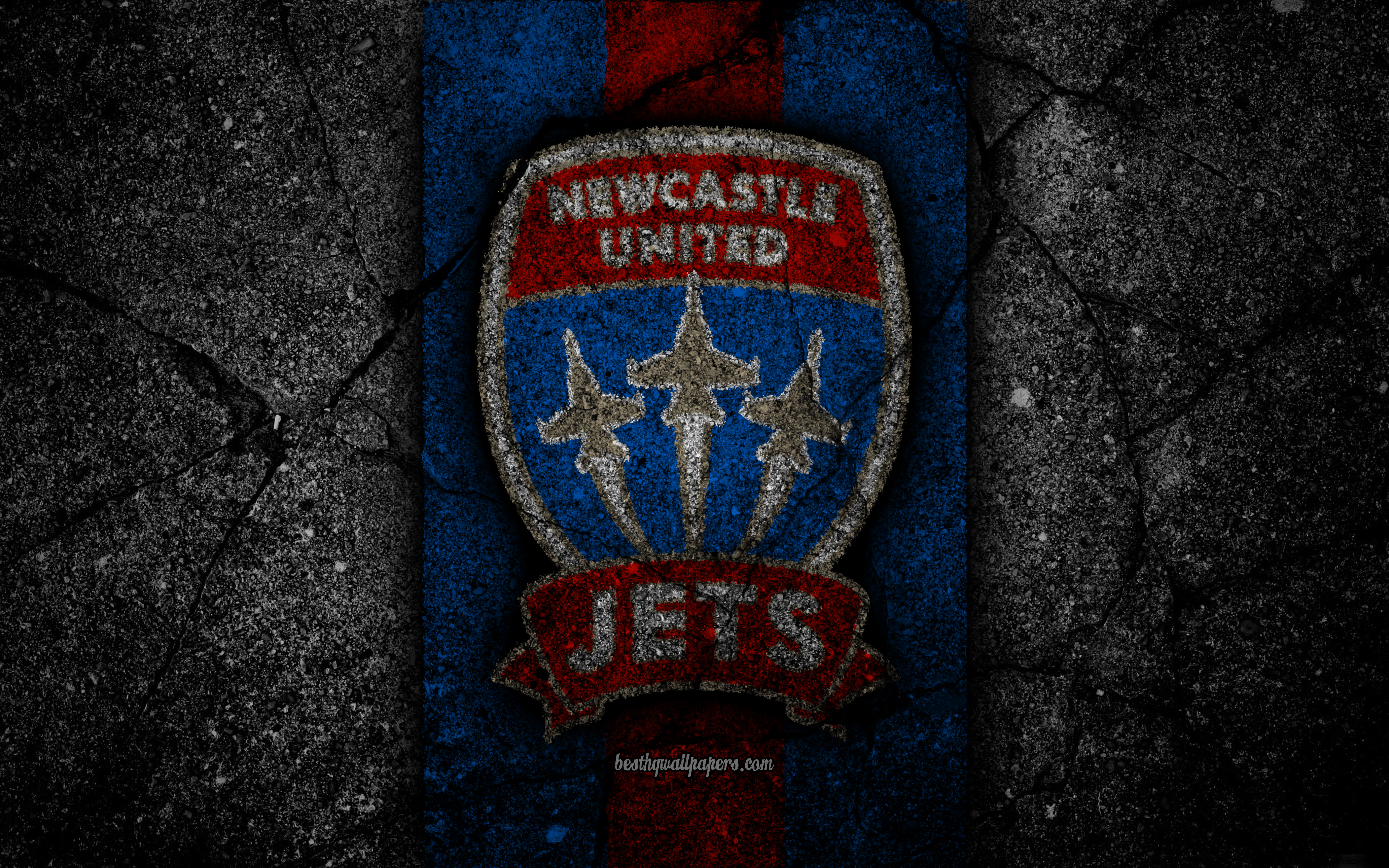 Baixar papel de parede para celular de Esportes, Futebol, Logotipo, Emblema, Newcastle Jets Fc gratuito.