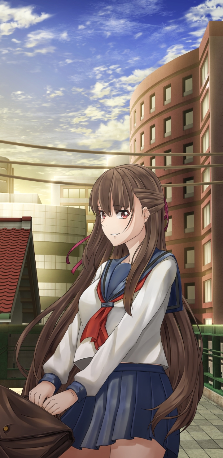 Download mobile wallpaper Anime, Original, School Uniform, Brown Hair for free.