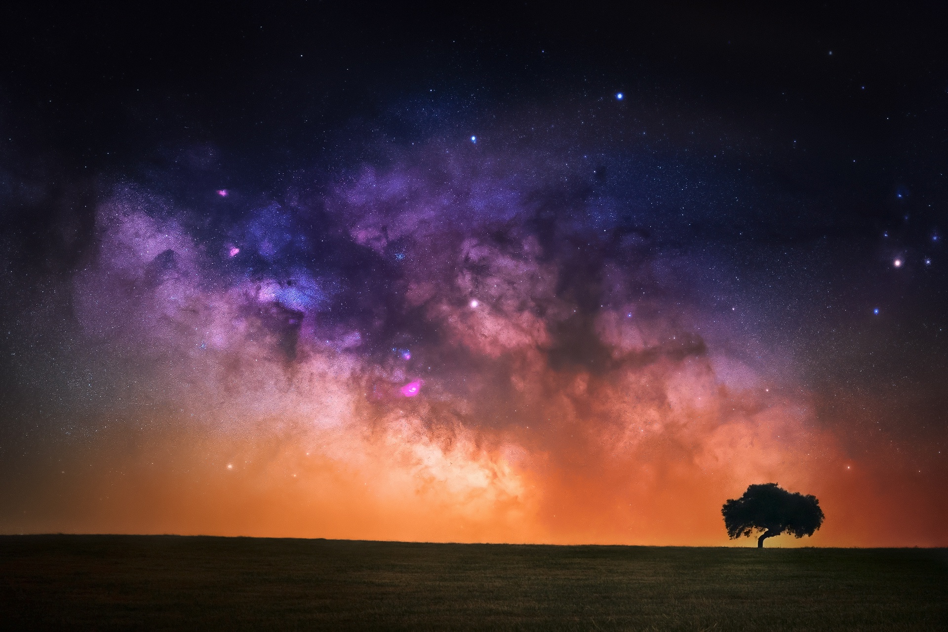 Download mobile wallpaper Night, Earth, Milky Way for free.