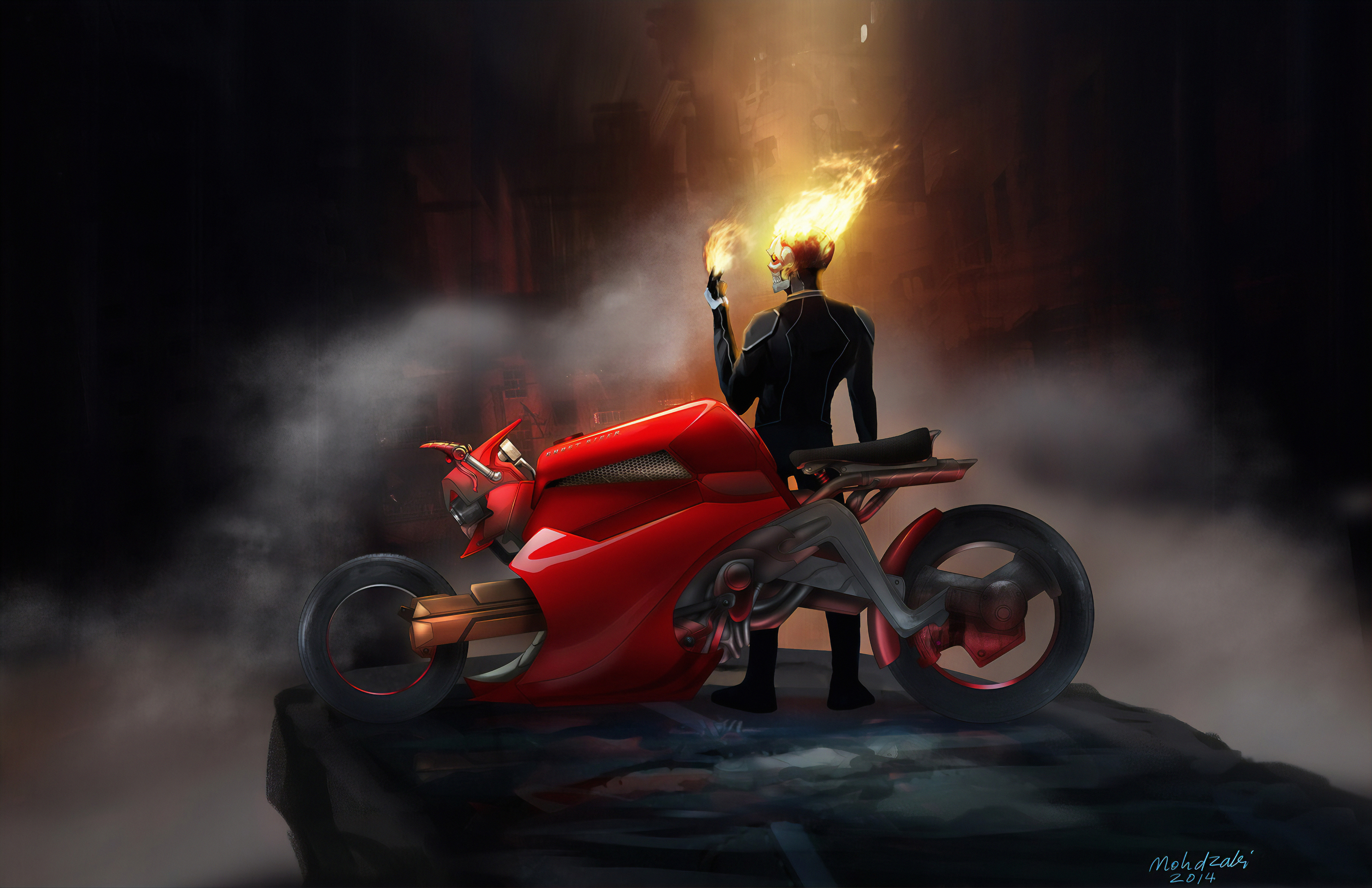 Descarga gratuita de fondo de pantalla para móvil de Motocicleta, Vehículo, Historietas, Ghost Rider: El Motorista Fantasma.