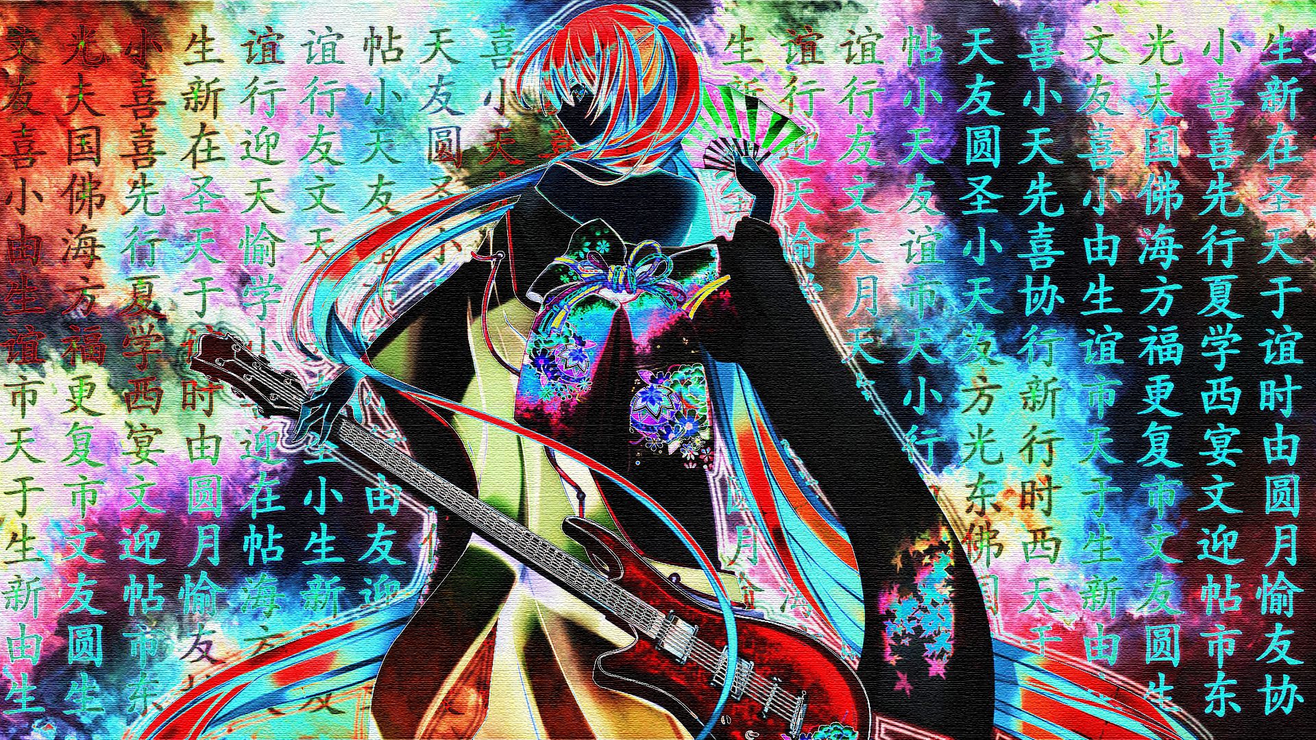 Free download wallpaper Anime, 3D, Neon, Vocaloid on your PC desktop