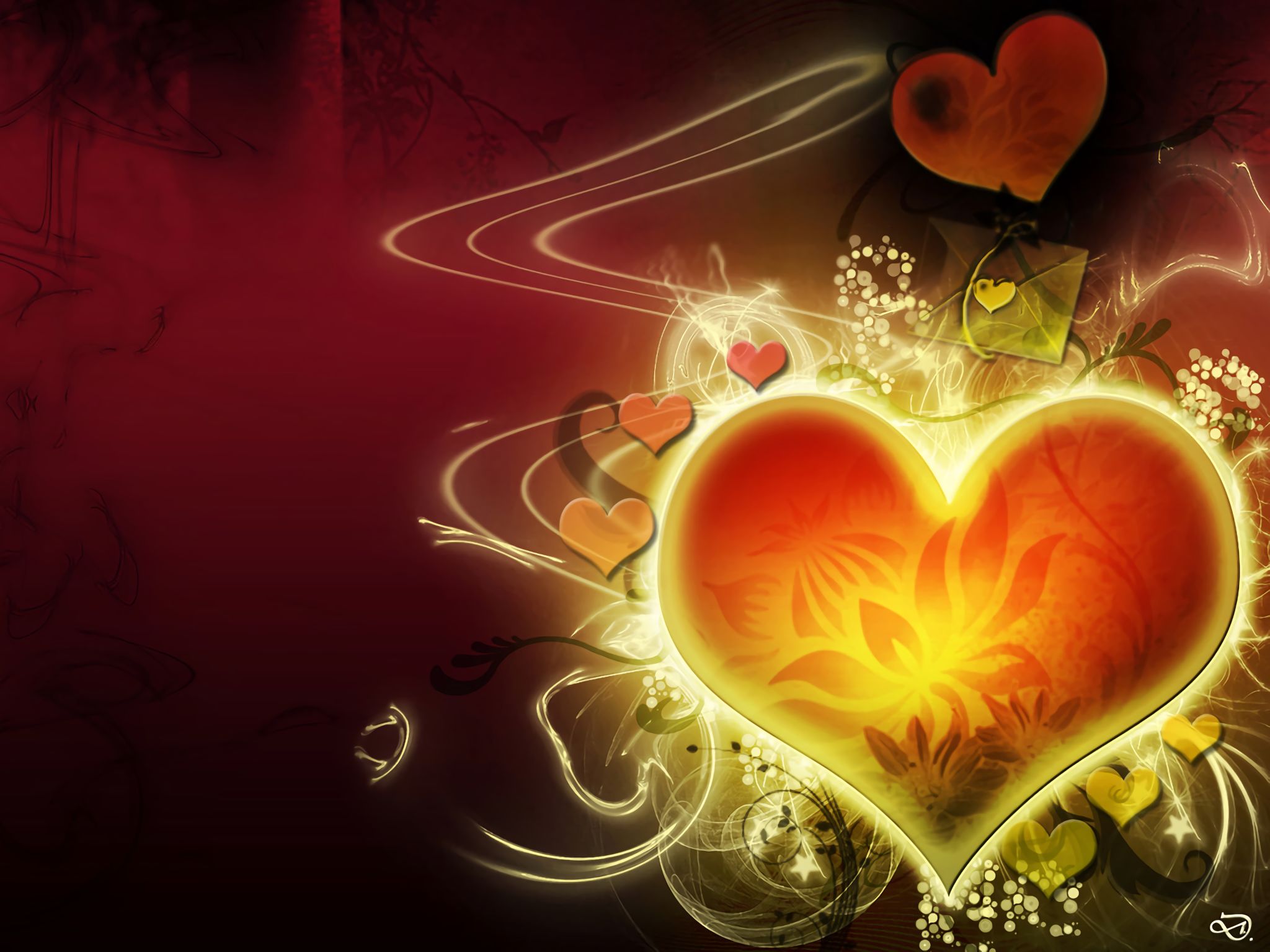 Free download wallpaper Gold, Heart, Artistic on your PC desktop