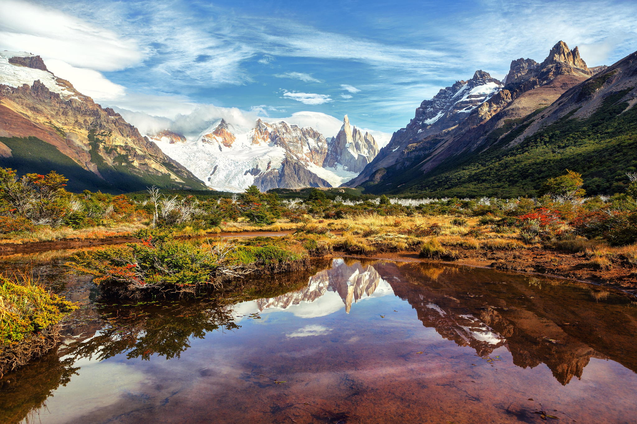 376890壁紙のダウンロード地球, 山, アンデス, アルゼンチン, 湖, 風景, 自然, パタゴニア, 反射, 山岳-スクリーンセーバーと写真を無料で