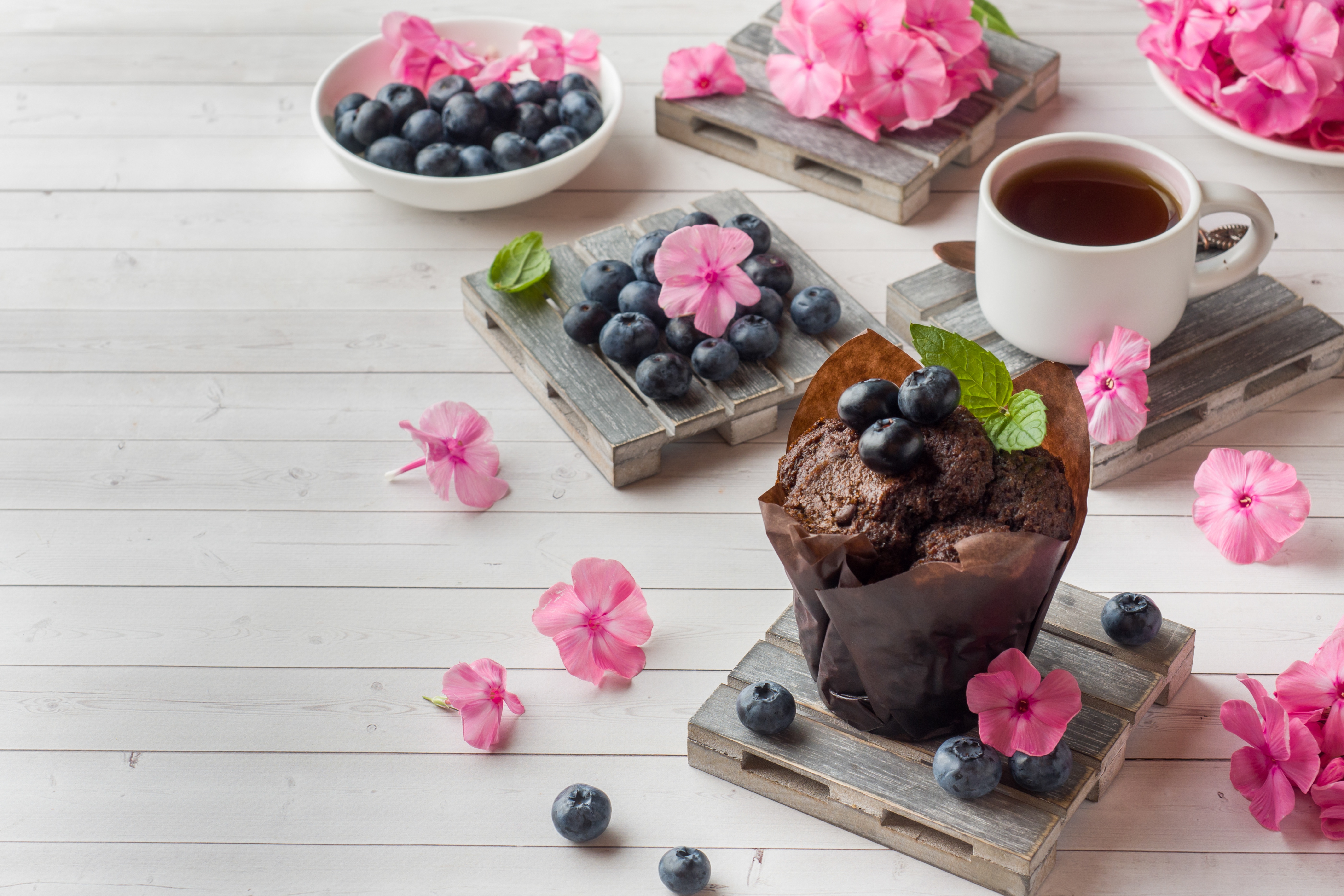 Free download wallpaper Food, Blueberry, Coffee, Still Life, Cup, Berry, Cupcake, Muffin on your PC desktop