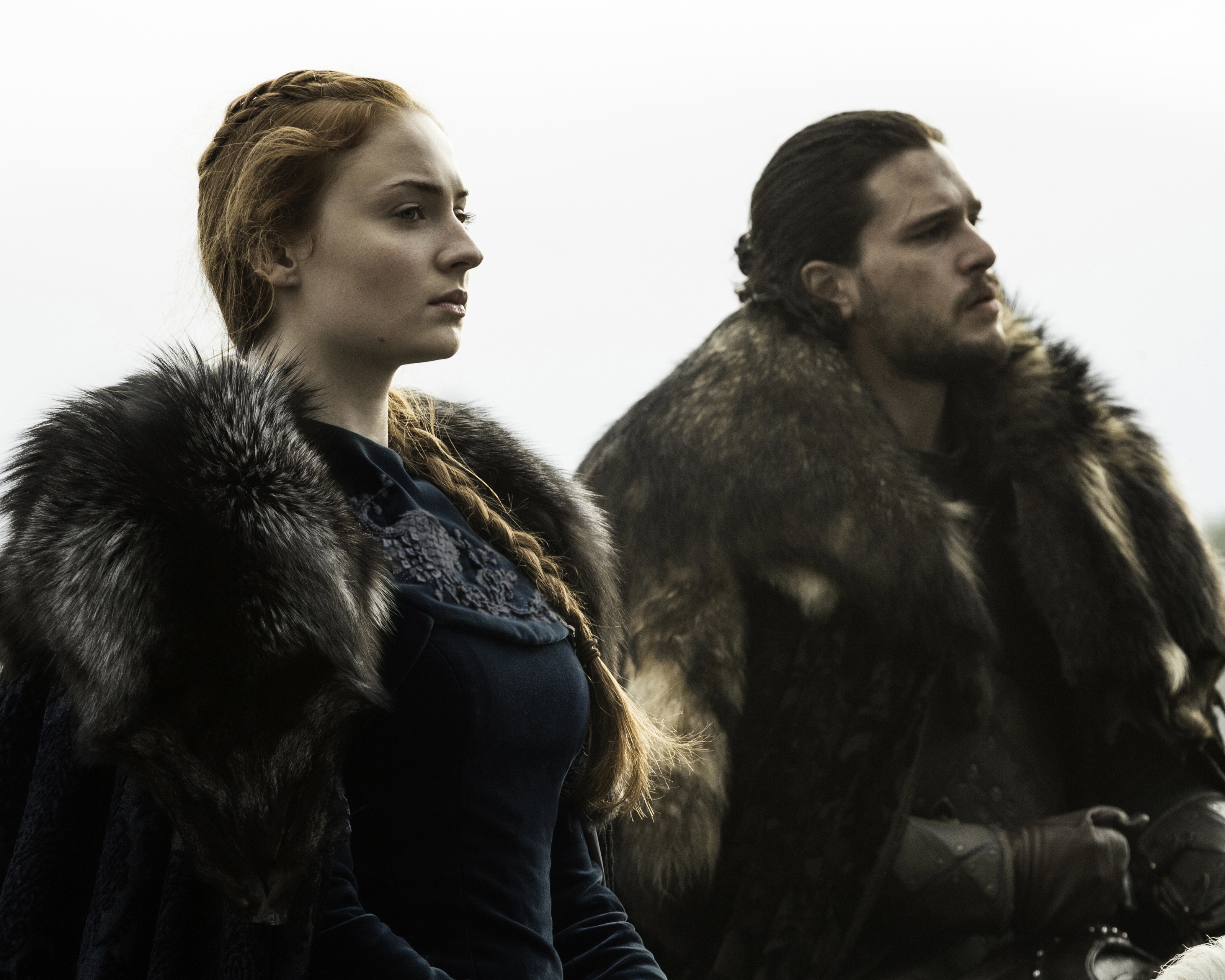 Laden Sie das Fernsehserien, Kit Harington, Jon Schnee, Game Of Thrones: Das Lied Von Eis Und Feuer, Sansa Stark, Sophie Turner-Bild kostenlos auf Ihren PC-Desktop herunter