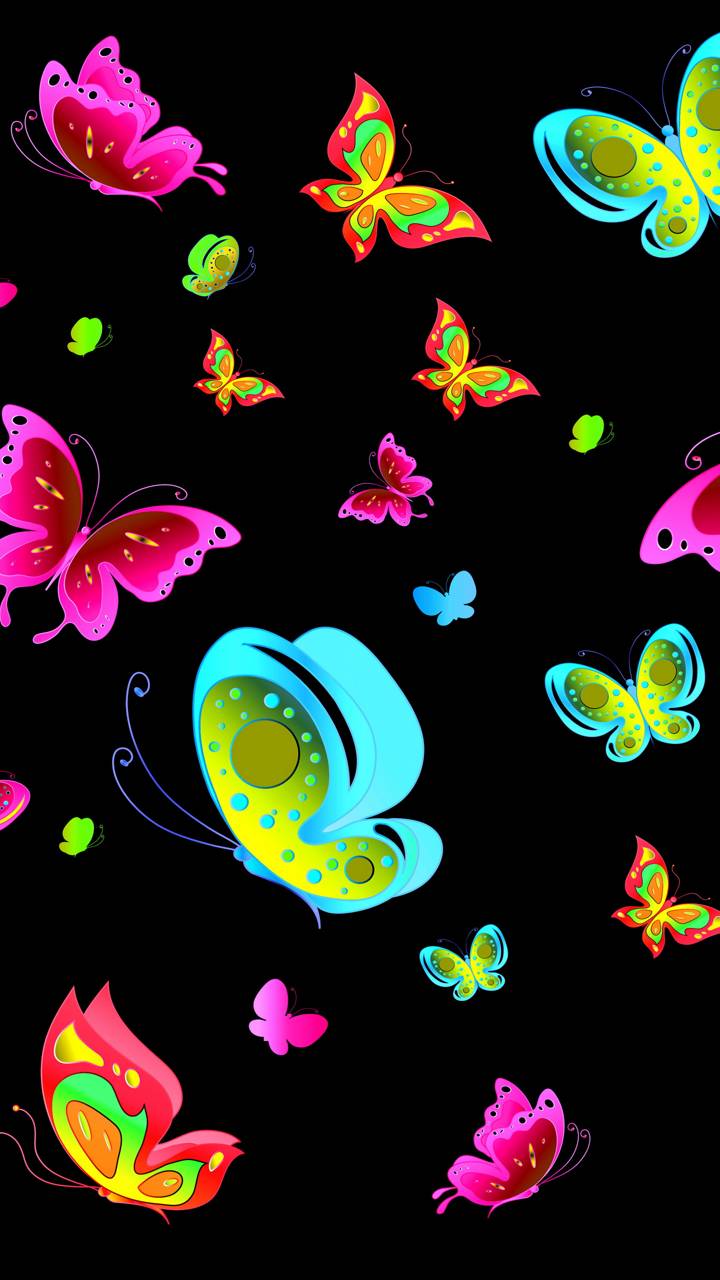 Download mobile wallpaper Neon, Butterfly, Colorful, Artistic for free.