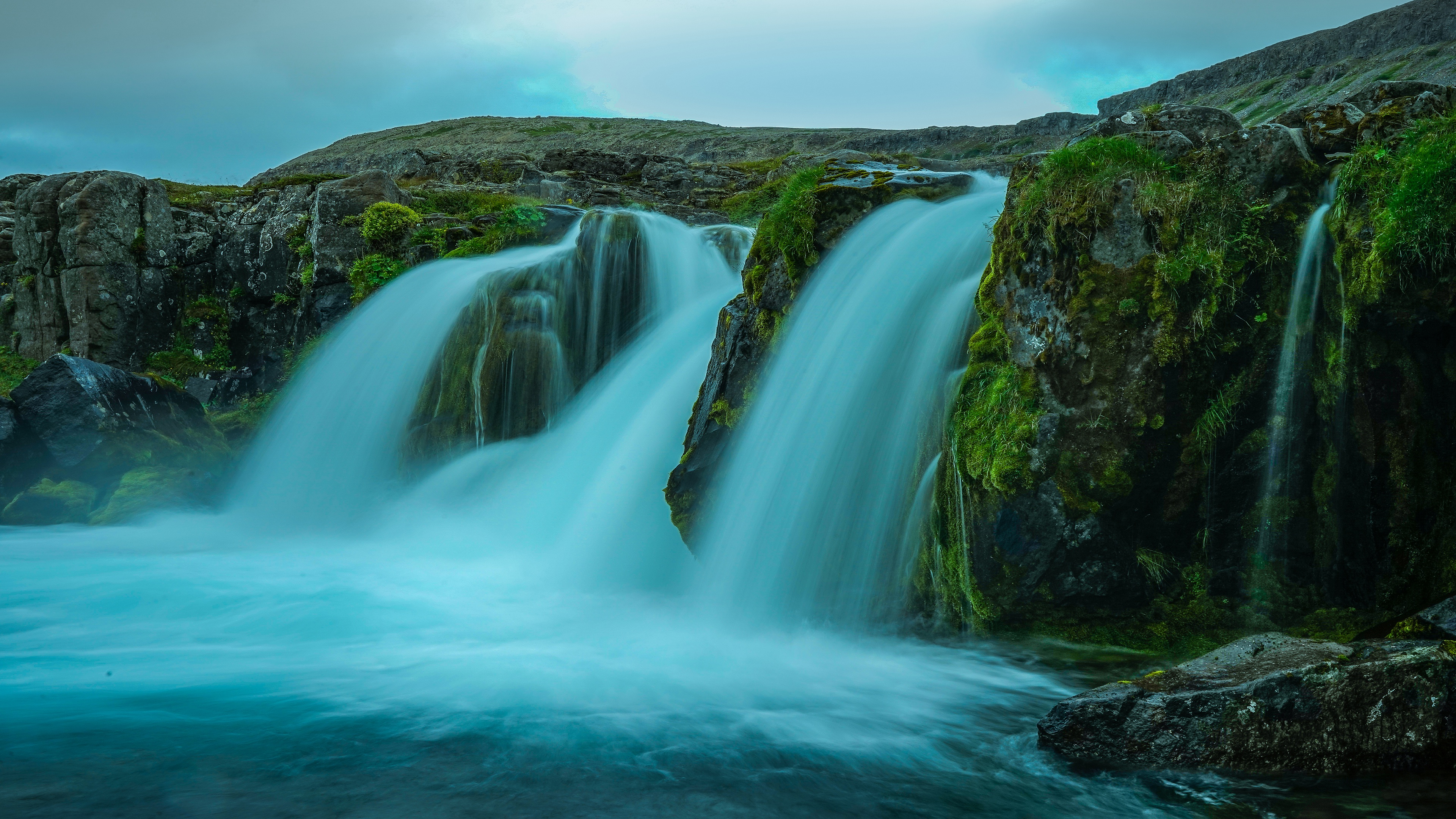 Скачать обои бесплатно Водопады, Водопад, Исландия, Ручей, Земля/природа картинка на рабочий стол ПК