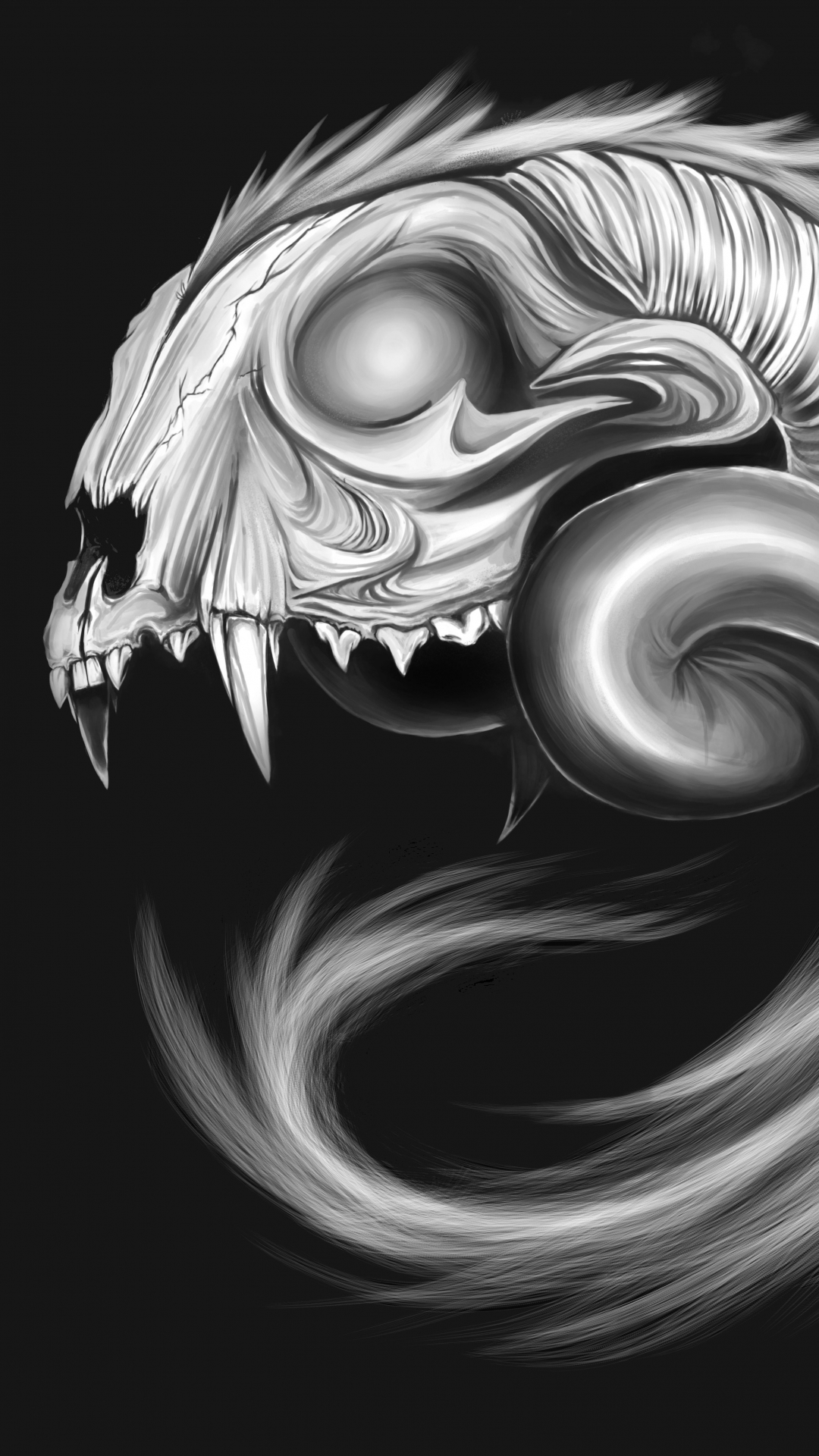 Download mobile wallpaper Dark, Skull for free.