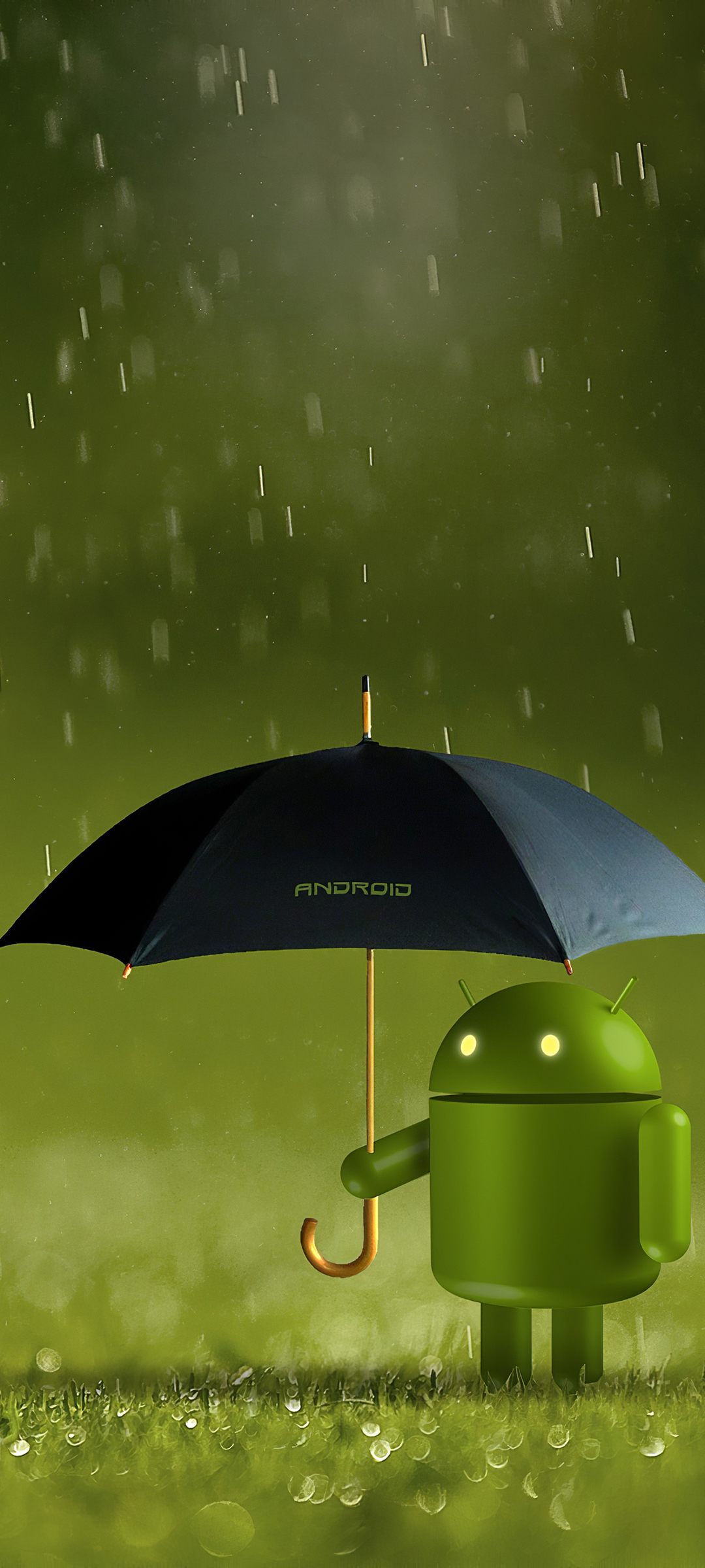 1391771 скачать обои технологии, андроид, робот, android (операционная система), зонтики, зонтик - заставки и картинки бесплатно