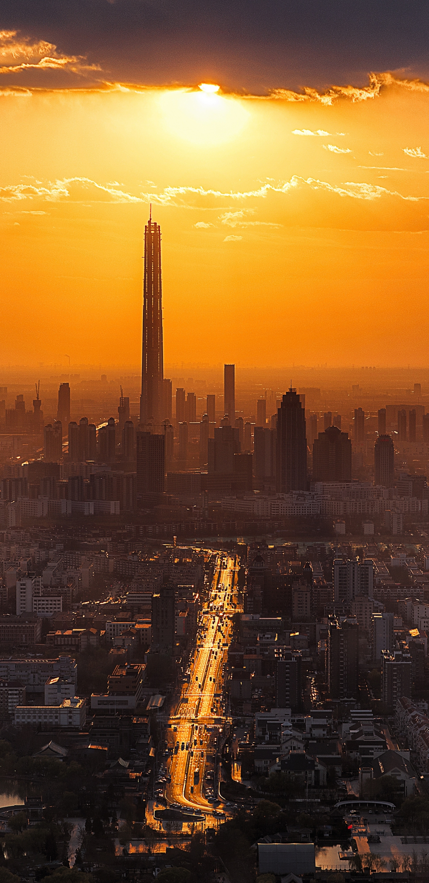 man made, tianjin, cityscape, sunset, building, cities