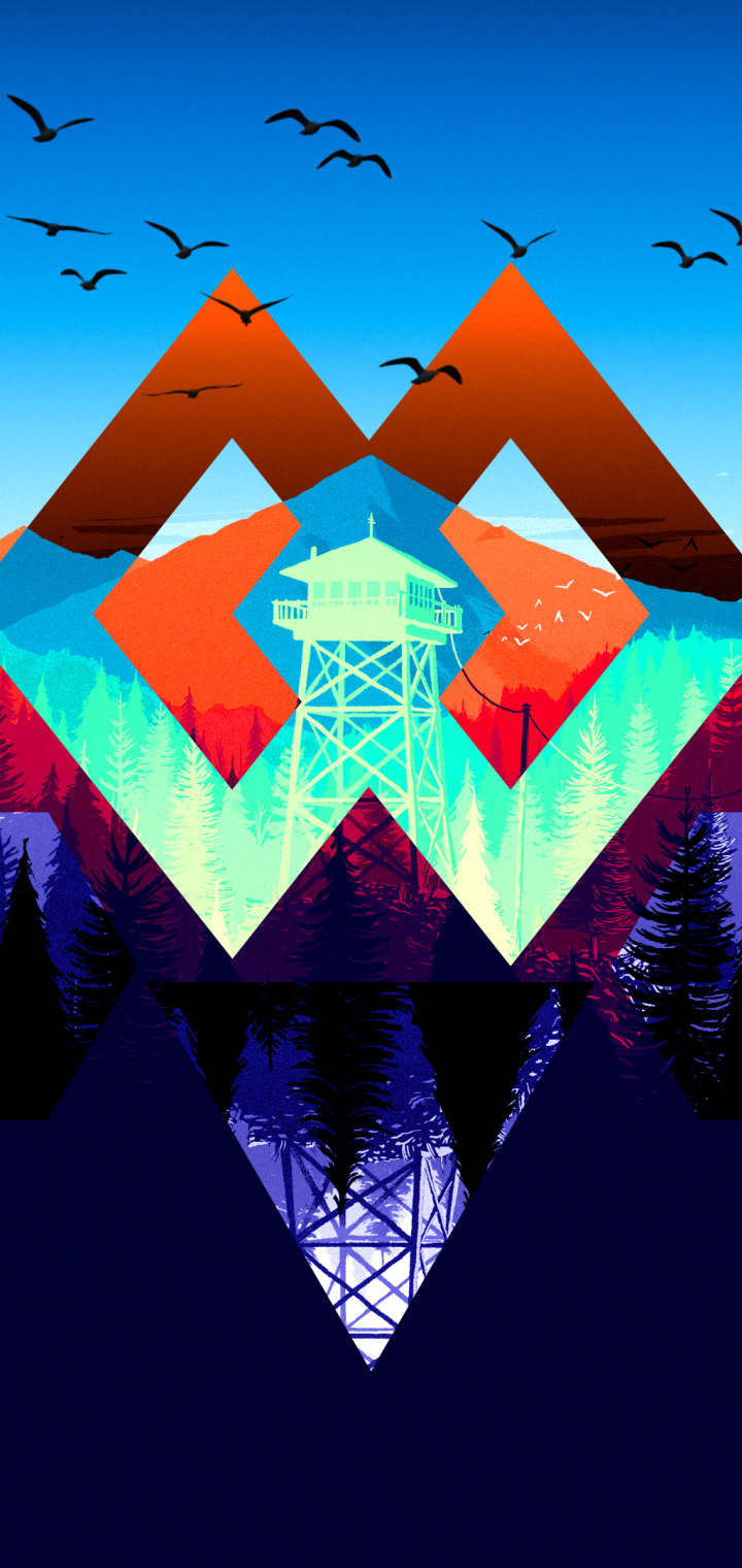 Handy-Wallpaper Berg, Gebirge, Computerspiele, Polyscape, Firewatch kostenlos herunterladen.