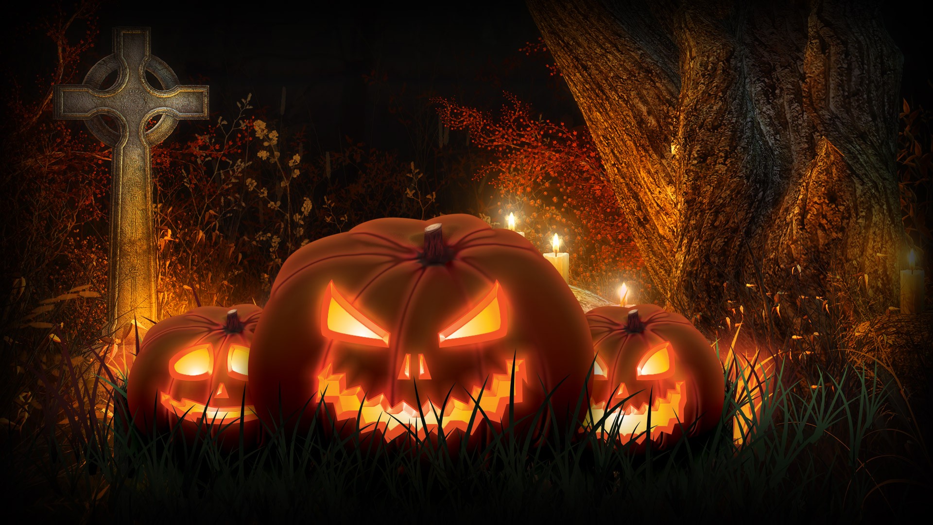 Téléchargez gratuitement l'image Halloween, Lumière, Vacances, Croix, Citrouille D'halloween sur le bureau de votre PC