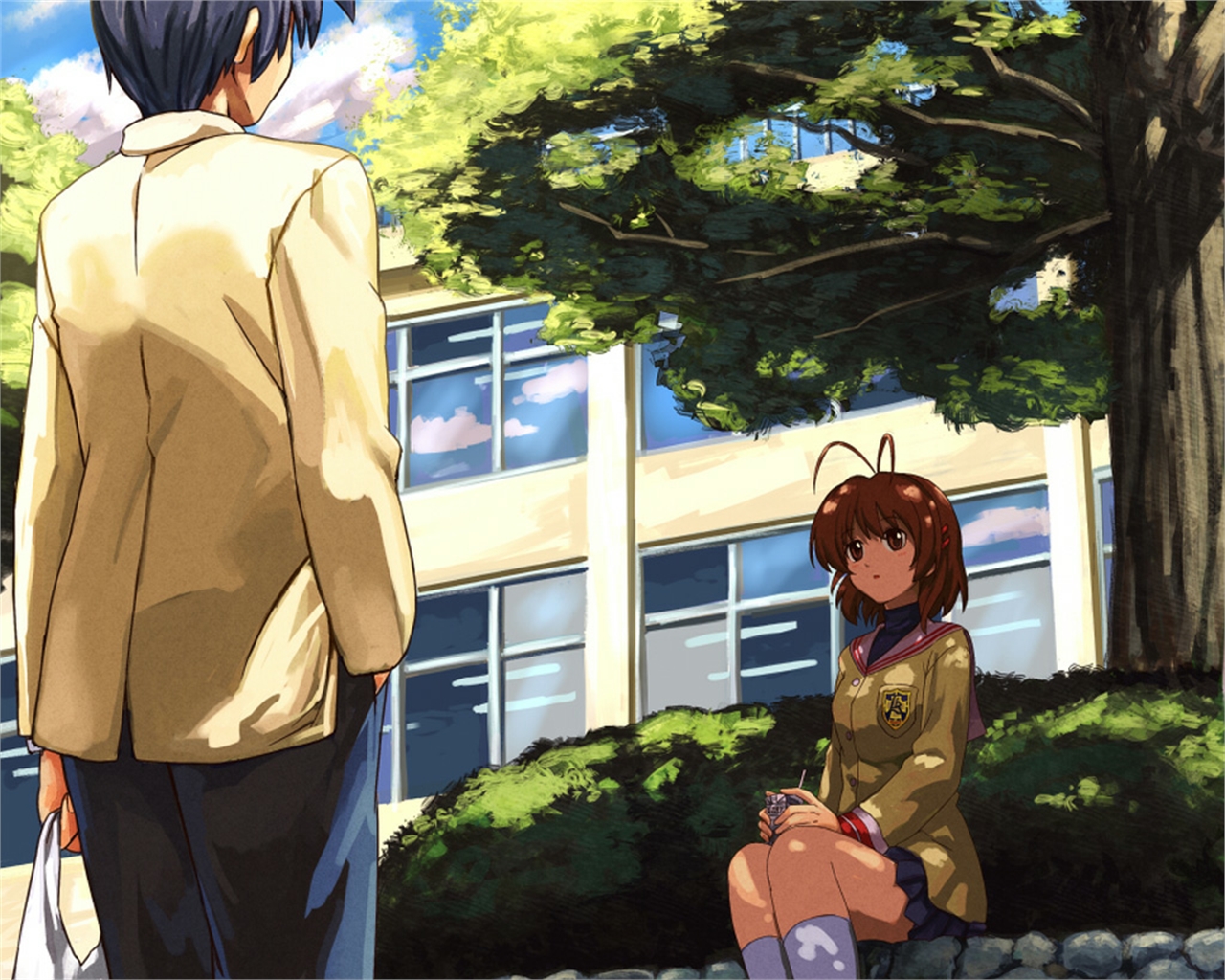 Laden Sie das Animes, Clannad, Nagisa Furukawa, Tomoya Okazaki-Bild kostenlos auf Ihren PC-Desktop herunter