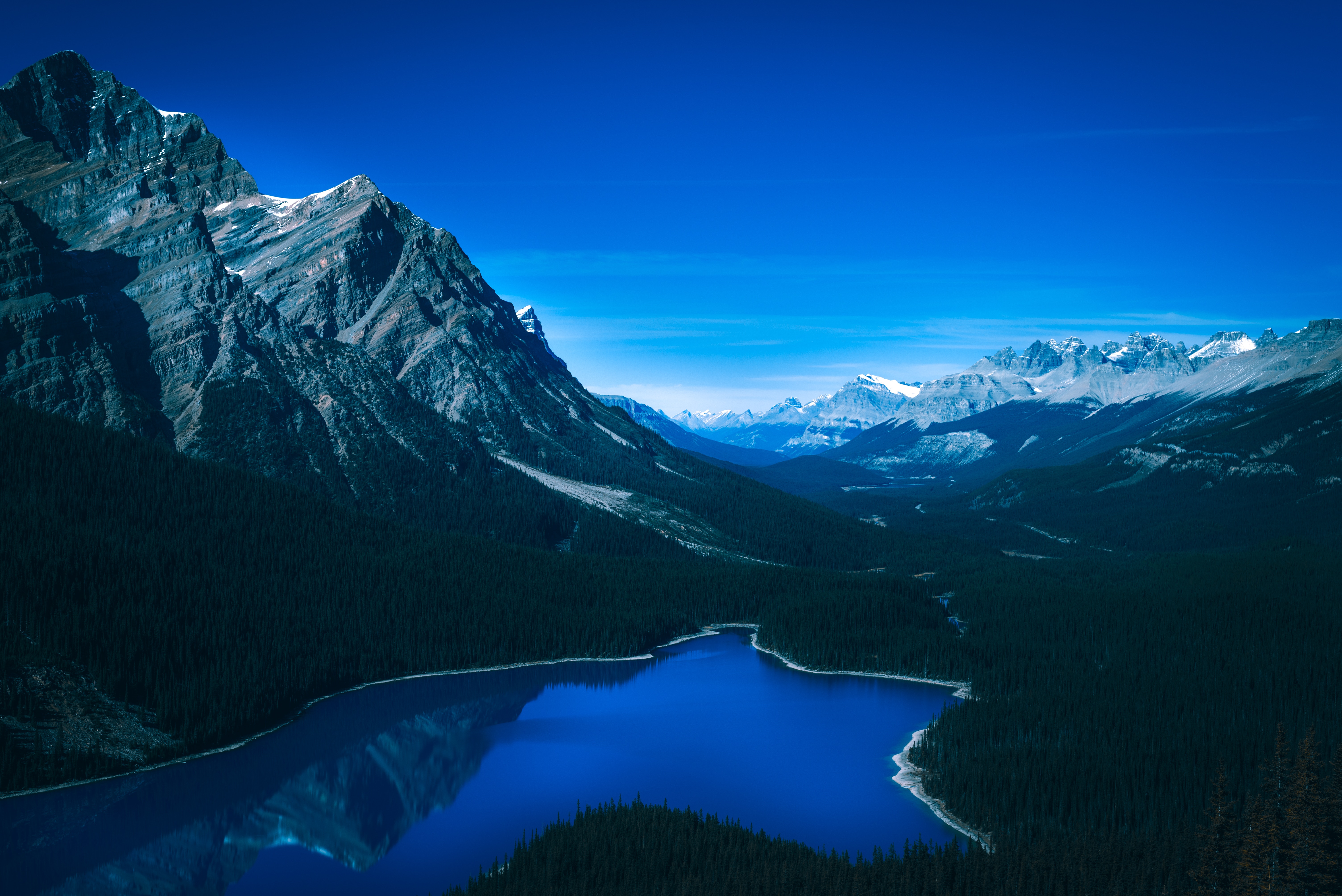 Handy-Wallpaper Kanada, Natur, Peyto, Mountains, See kostenlos herunterladen.
