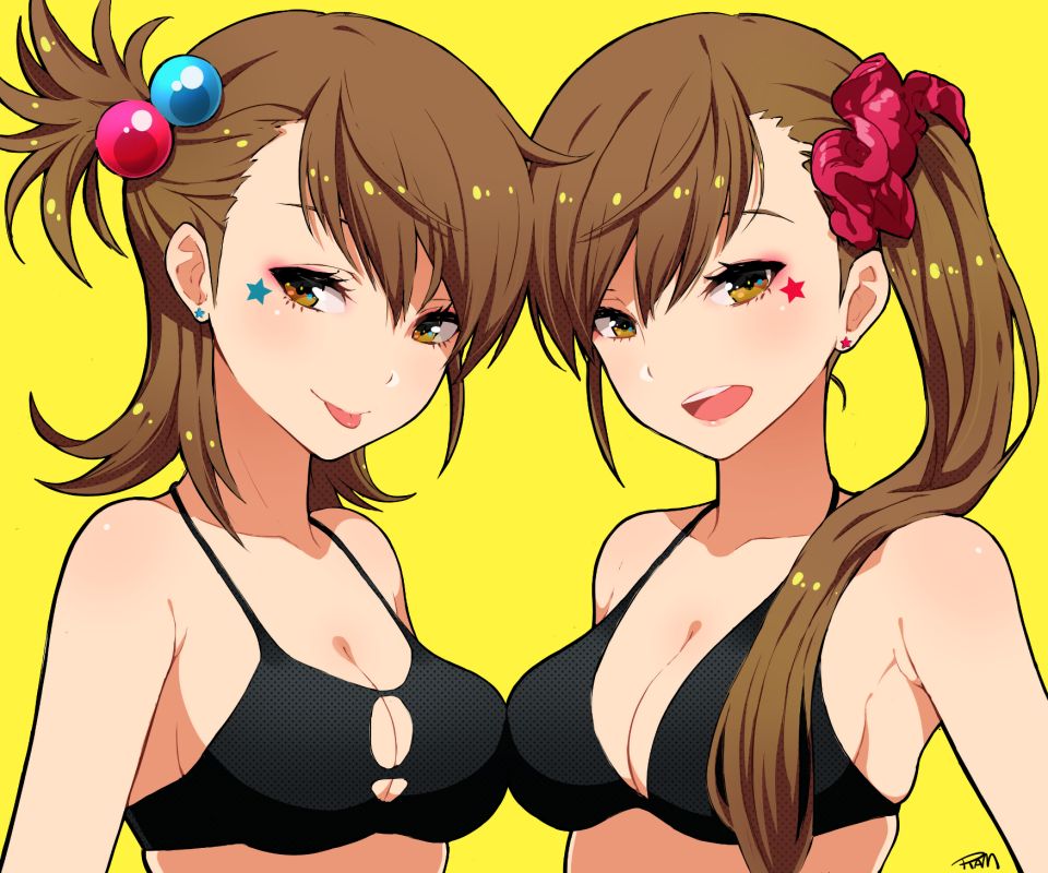 Handy-Wallpaper Animes, The Idolm@ster, Ami Futami, Mama Futami kostenlos herunterladen.