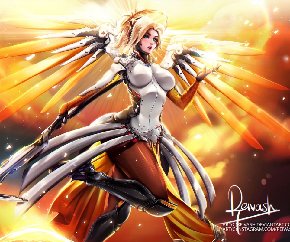 Download mobile wallpaper Overwatch, Video Game, Mercy (Overwatch) for free.