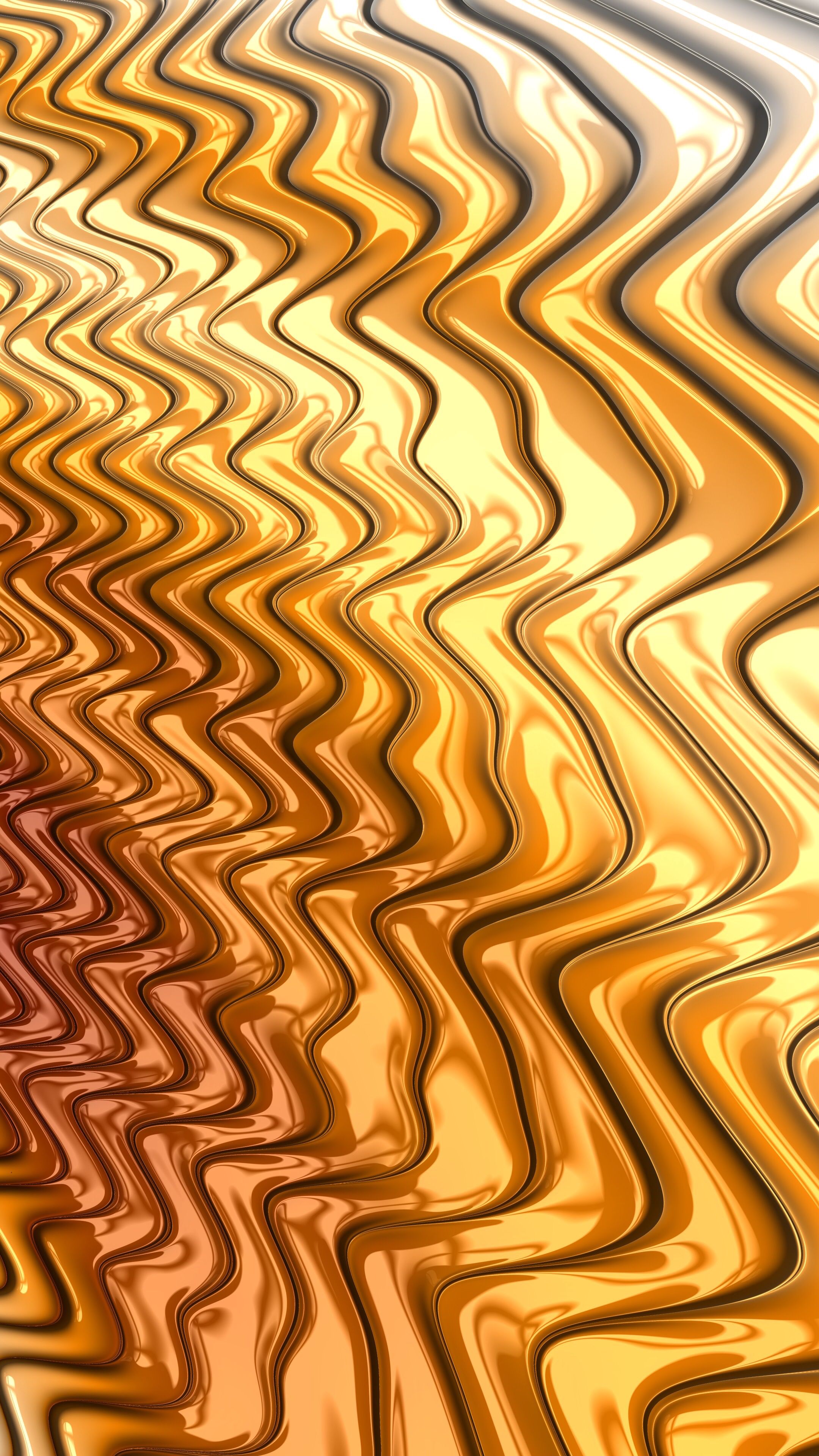 Free download wallpaper Wavy, Abstract, Glossy, Waves, Gold, Metal on your PC desktop