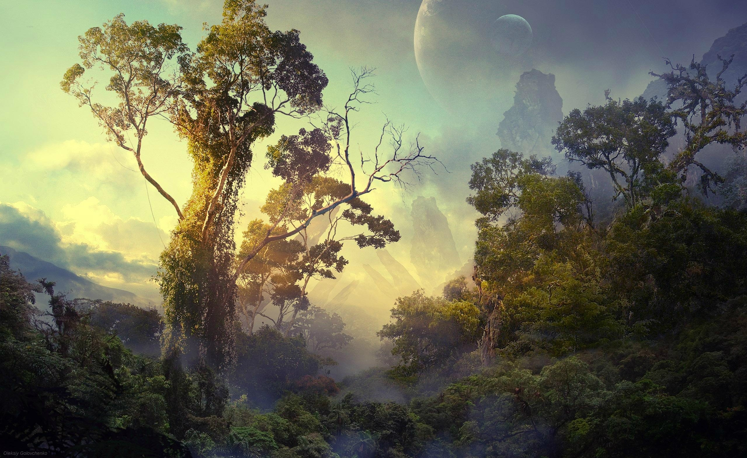 Download mobile wallpaper Fantasy, Forest, Landscape for free.