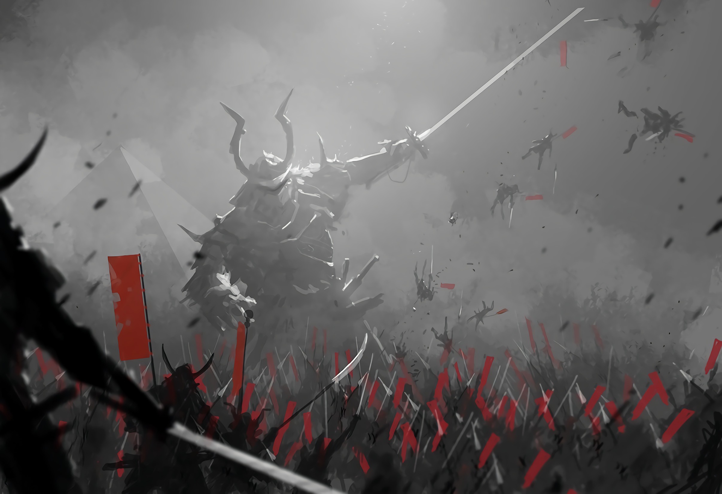 Free download wallpaper Fantasy, Weapon, Samurai, Battle, Sword, Giant on your PC desktop