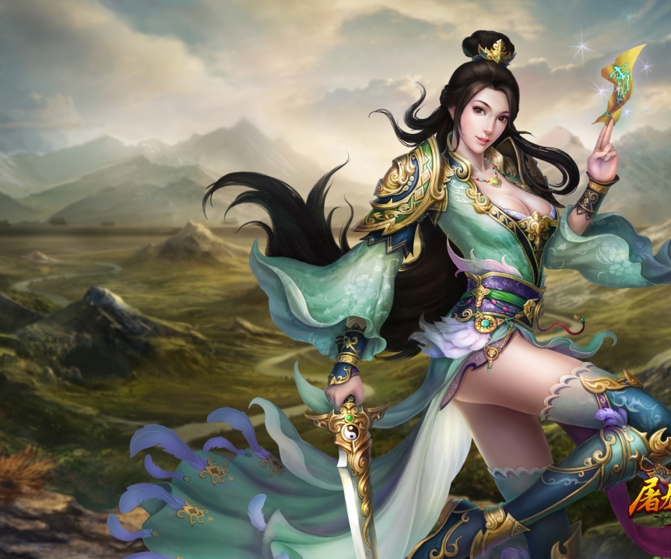 Download mobile wallpaper Fantasy, Sword, Asian, Women Warrior, Woman Warrior for free.