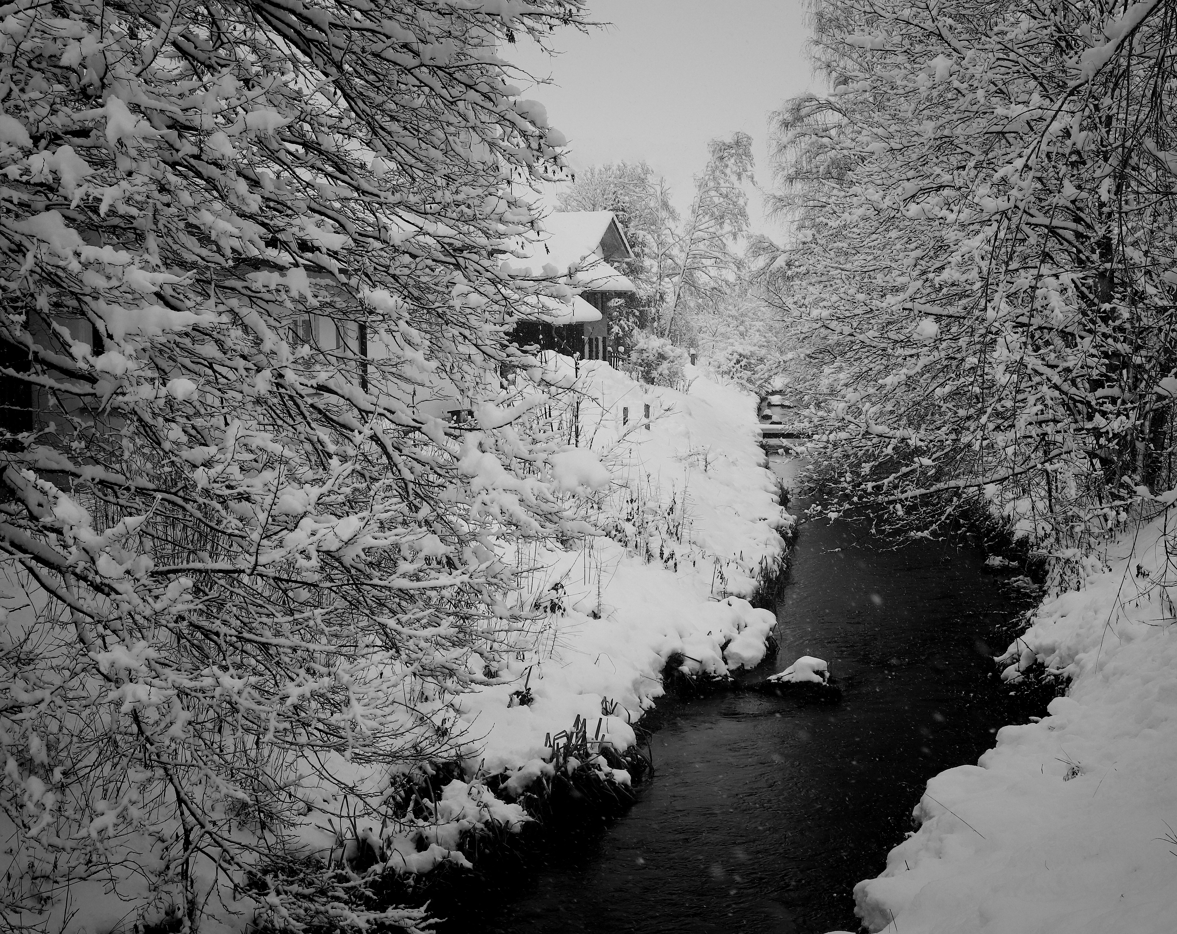 Download mobile wallpaper Winter, Snow, River, Germany, Photography for free.