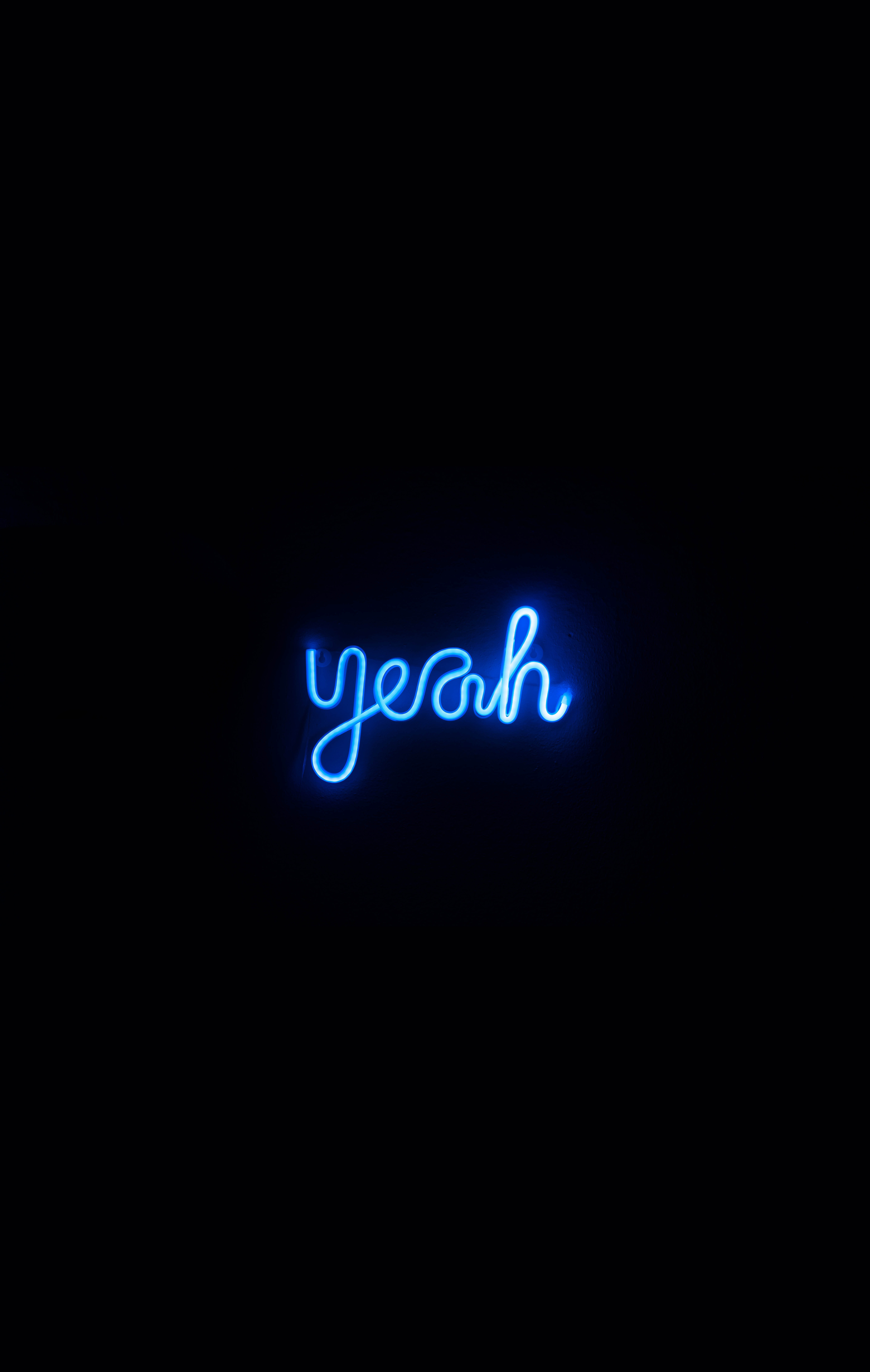 neon, text, word, glow, words, blue HD wallpaper