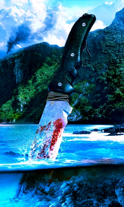 Download mobile wallpaper Water, Mountain, Tropical, Knife, Video Game, Far Cry, Far Cry 3 for free.