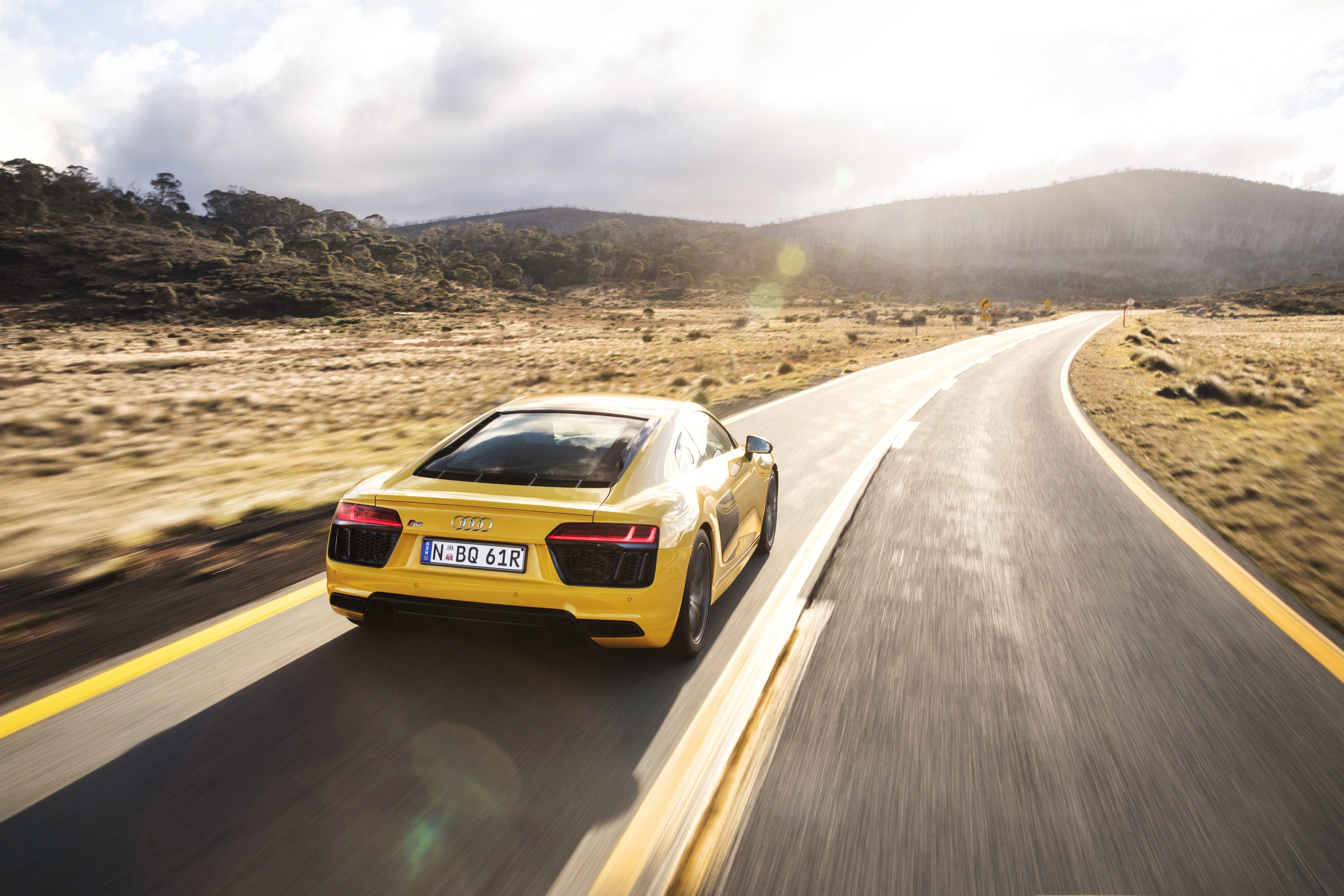 Download mobile wallpaper Audi, Car, Supercar, Audi R8, Vehicles, Yellow Car, Audi R8 V10 for free.