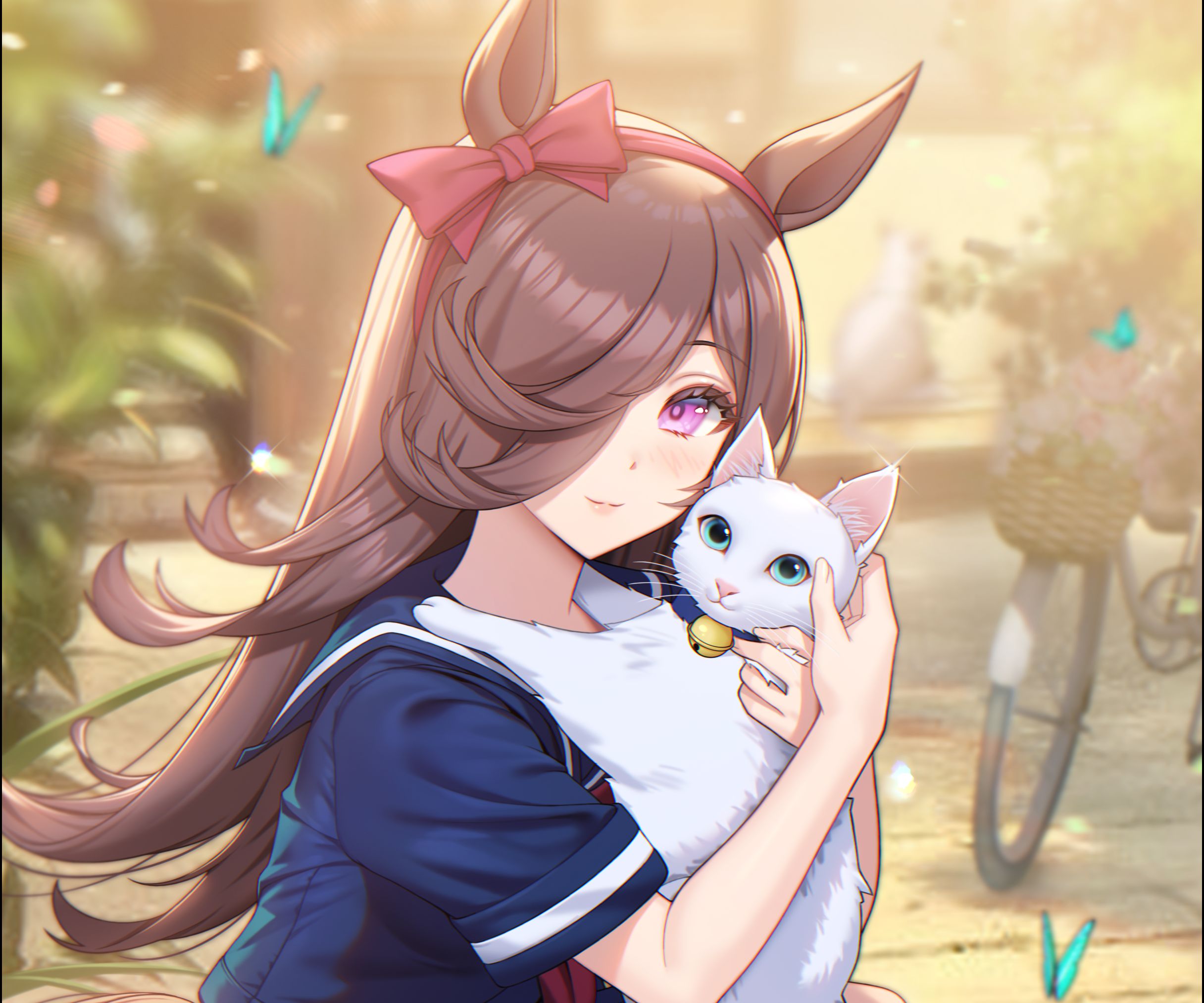 Free download wallpaper Anime, Cat, Uma Musume: Pretty Derby, Rice Shower on your PC desktop