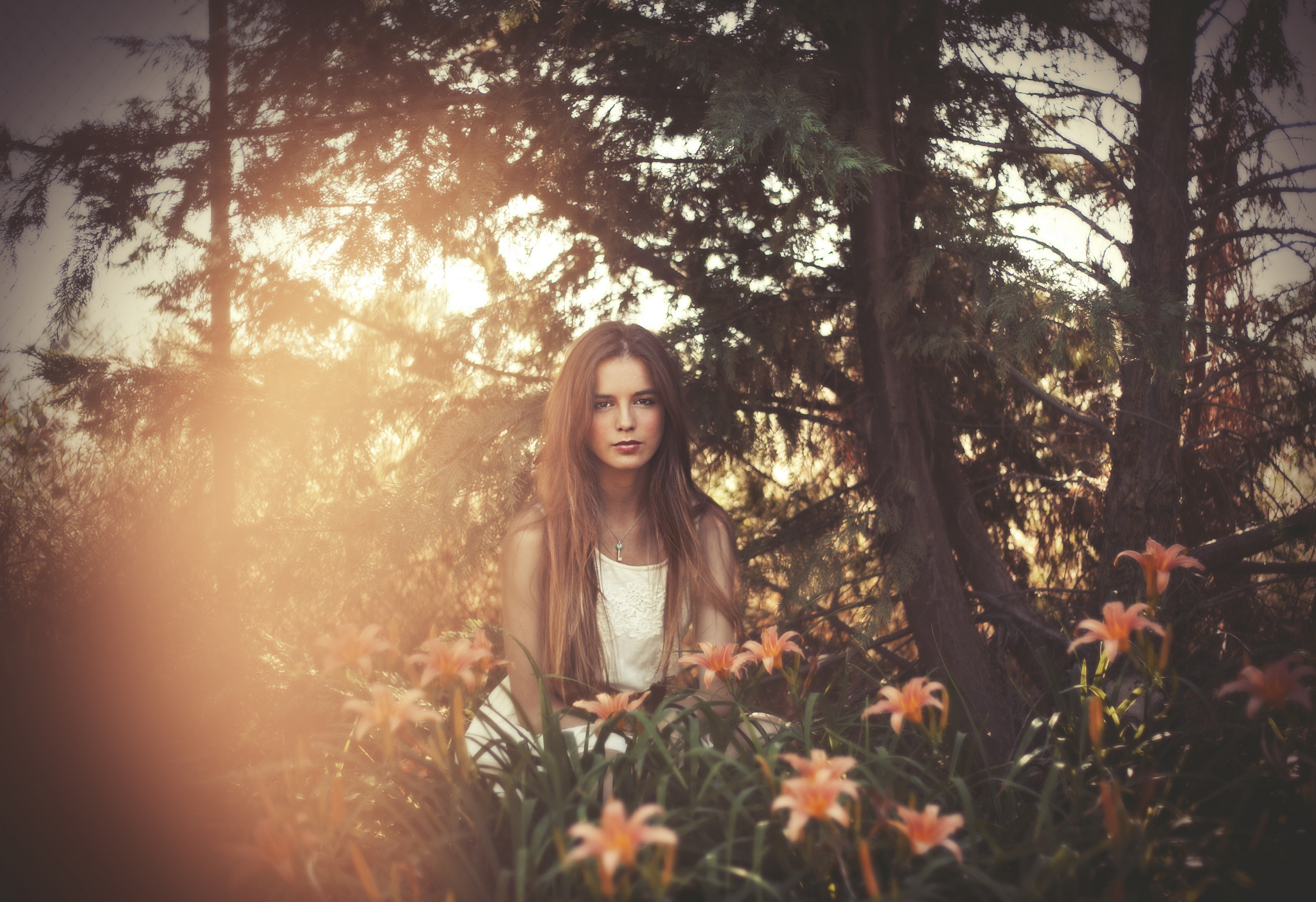 Free download wallpaper Flower, Glow, Mood, Brunette, Women on your PC desktop