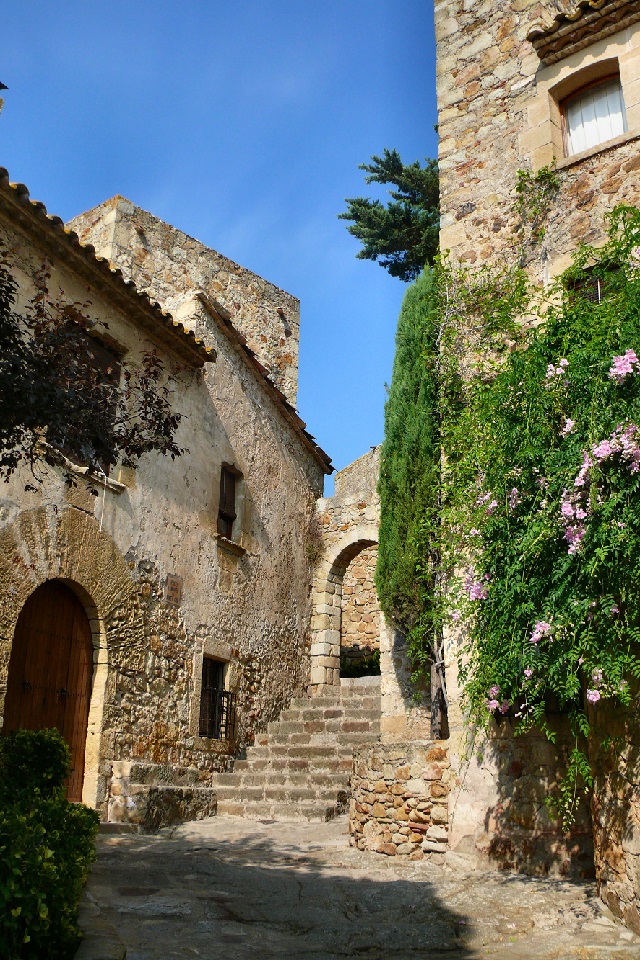 1309131壁紙のダウンロードマンメイド, 村, スペイン, 花, 階段, アンティーク, 建物-スクリーンセーバーと写真を無料で