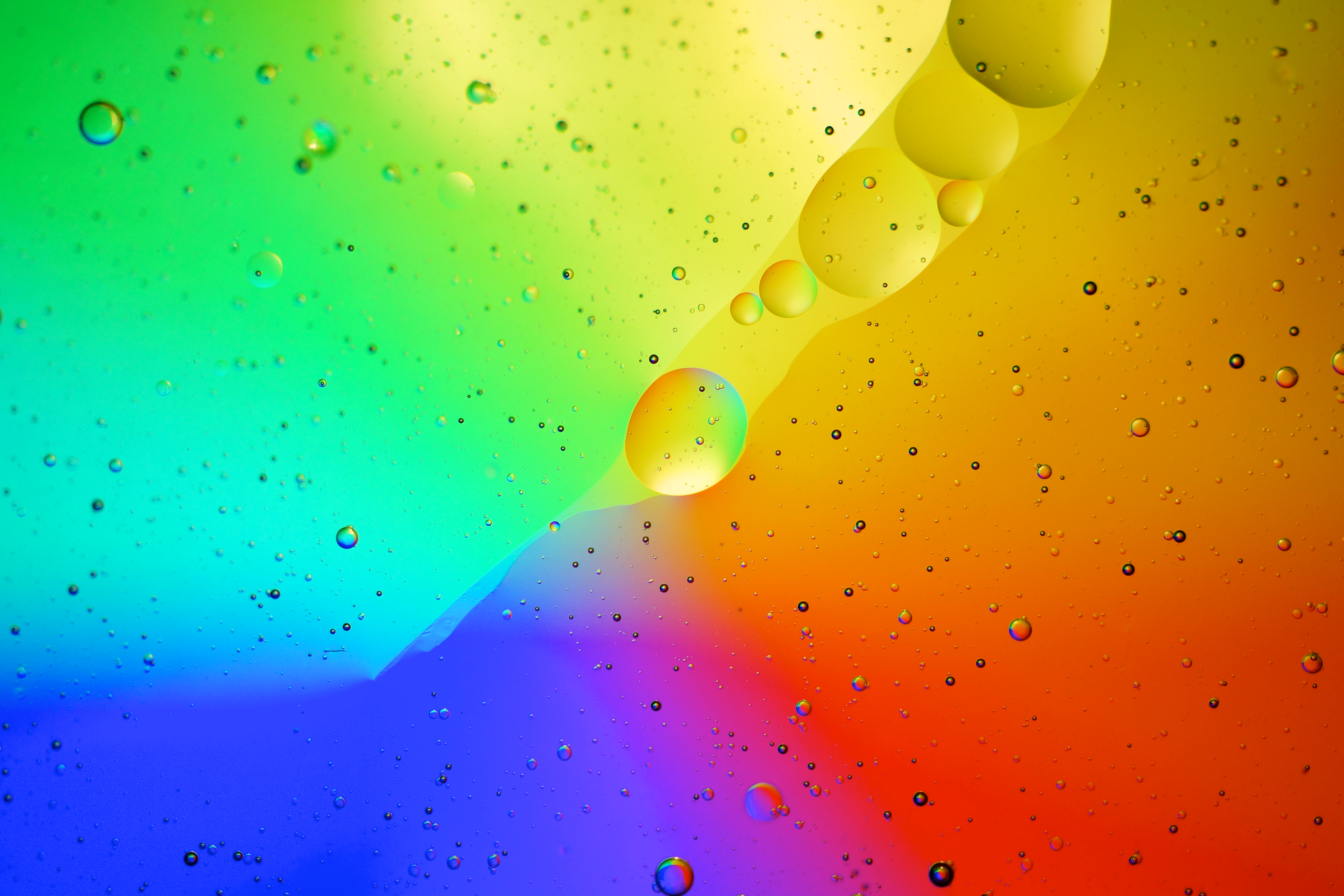 Wallpaper Full HD texture, bubbles, macro, multicolored, motley, liquid