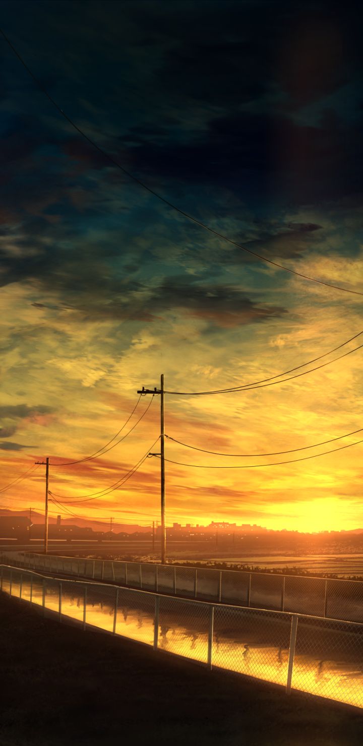 Download mobile wallpaper Anime, Sunset, Sky for free.