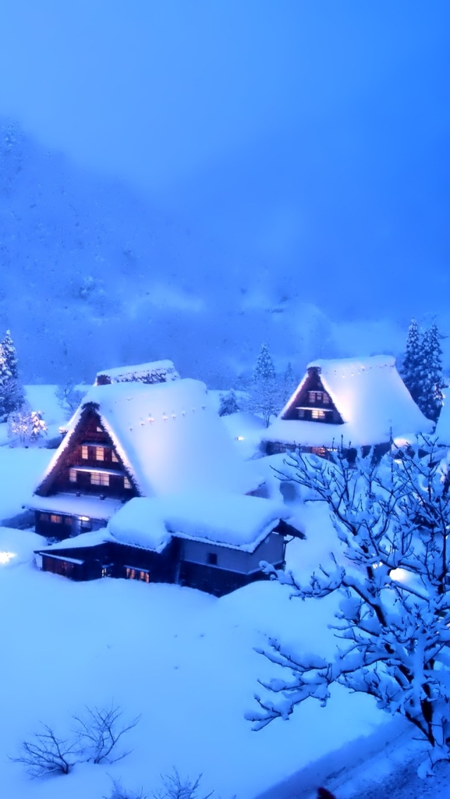 Download mobile wallpaper Winter, Snow, House, Earth, Village, Photography for free.