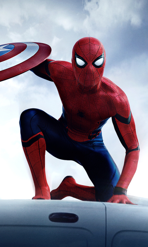 Baixar papel de parede para celular de Homem Aranha, Capitão América, Filme, Peter Parker, Tom Holanda, Capitão América 3:guerra Civil gratuito.