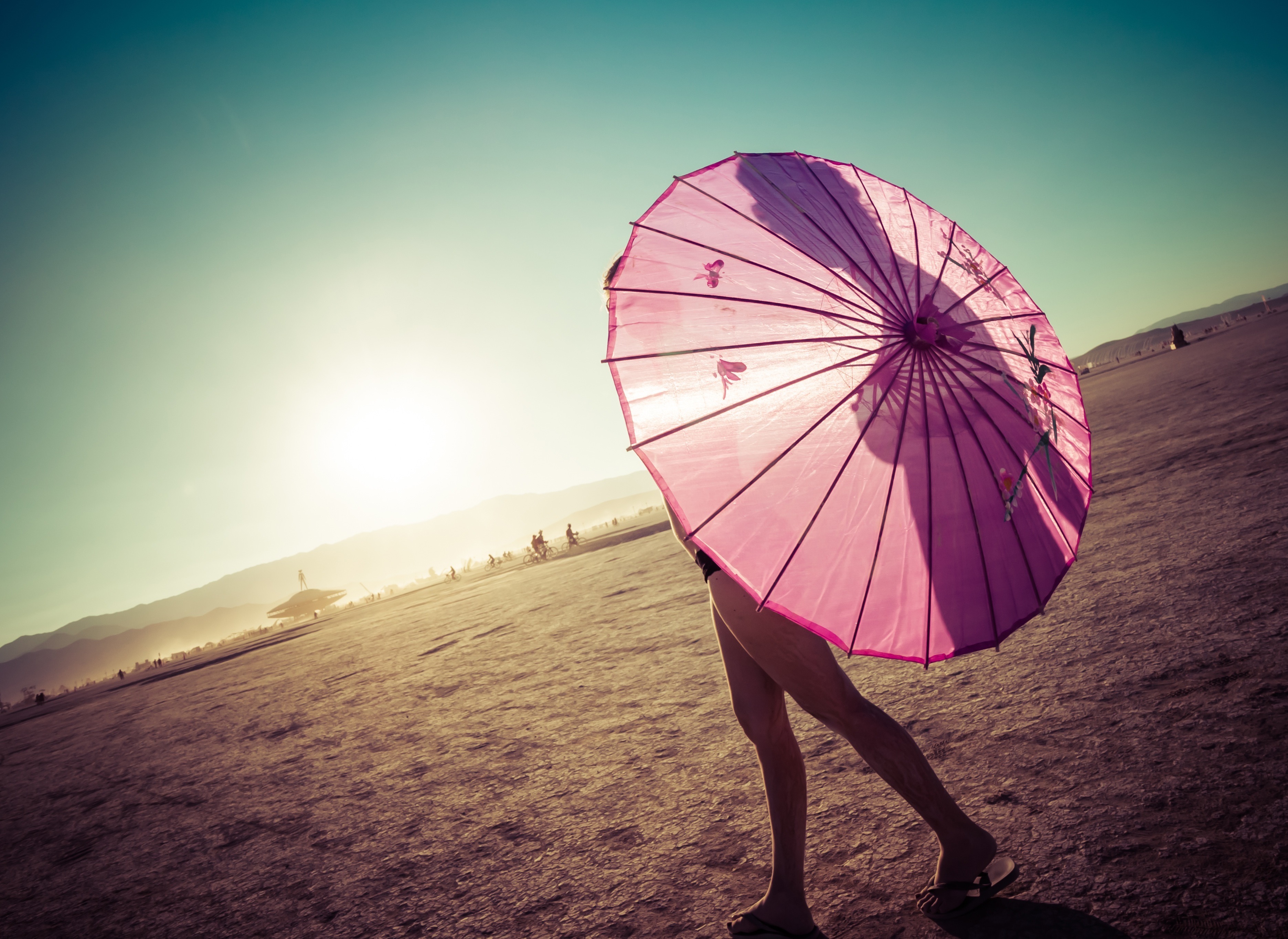 Download mobile wallpaper Summer, Silhouette, Umbrella, Photography for free.