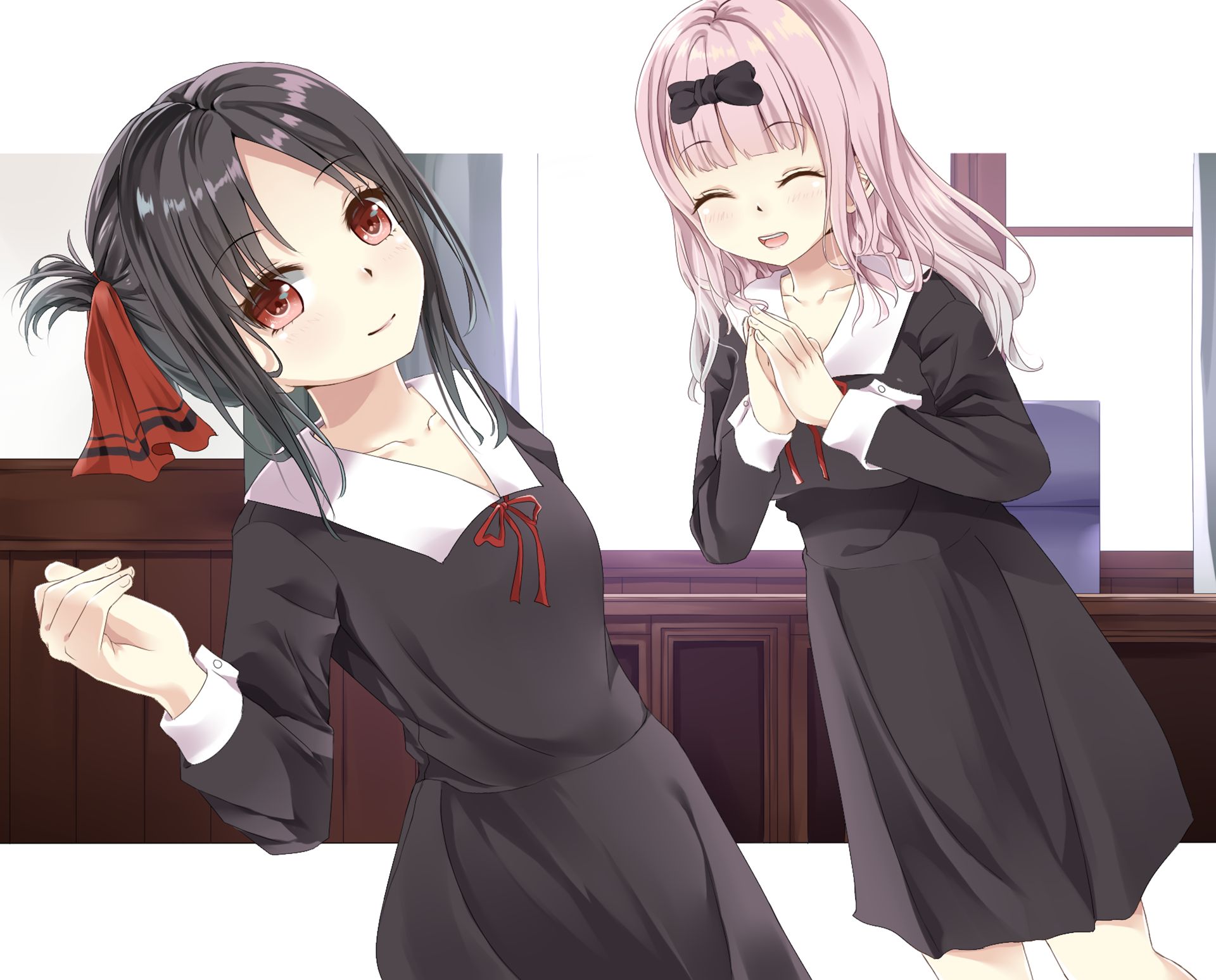 Descarga gratuita de fondo de pantalla para móvil de Animado, Kaguya Sama Wa Kokurasetai: Tensai Tachi No Ren'ai Zunōsen, Kaguya Shinomiya, Chika Fujiwara.