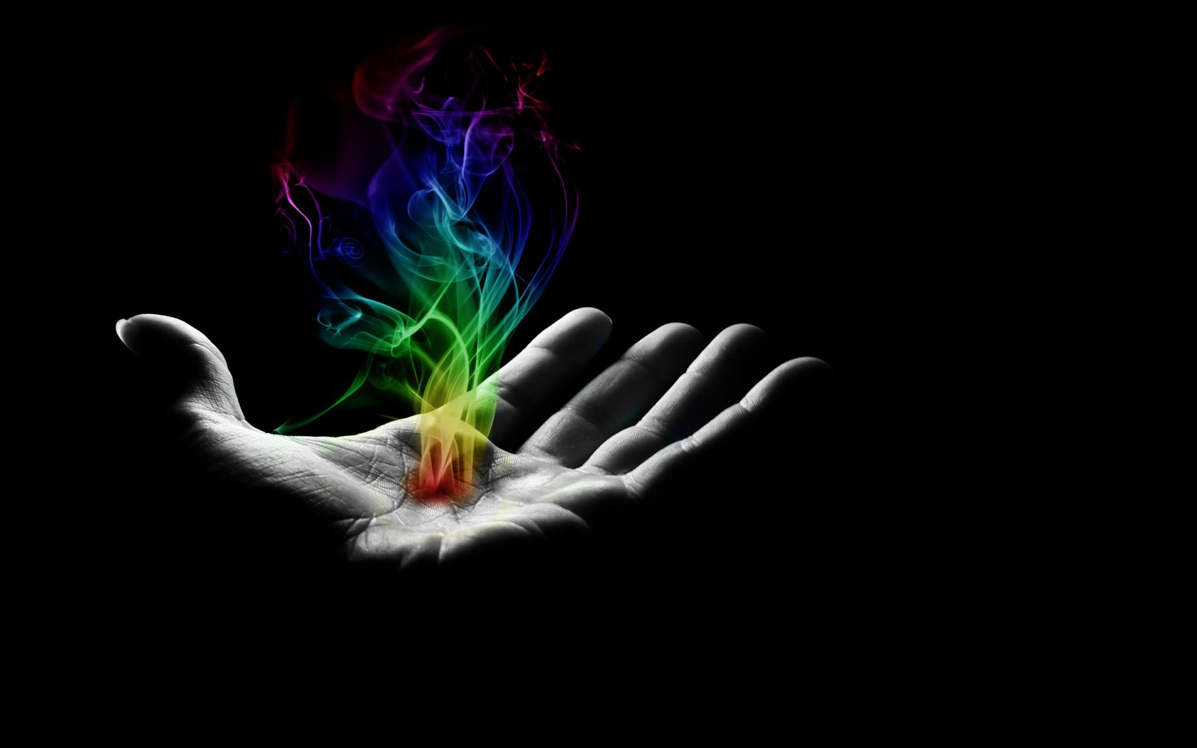 Download mobile wallpaper Smoke, Hand, Fire, Artistic for free.