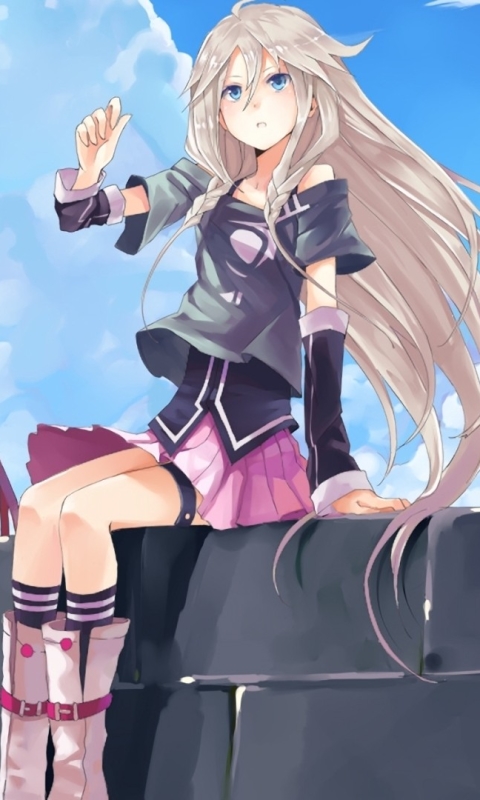 Download mobile wallpaper Music, Anime, Blonde, Vocaloid, Skirt, Blue Eyes, Long Hair, Ia (Vocaloid) for free.