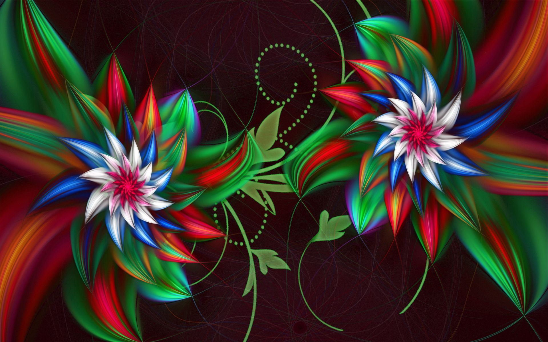 Download mobile wallpaper Fractal, Flowers, Abstract, 3D for free.