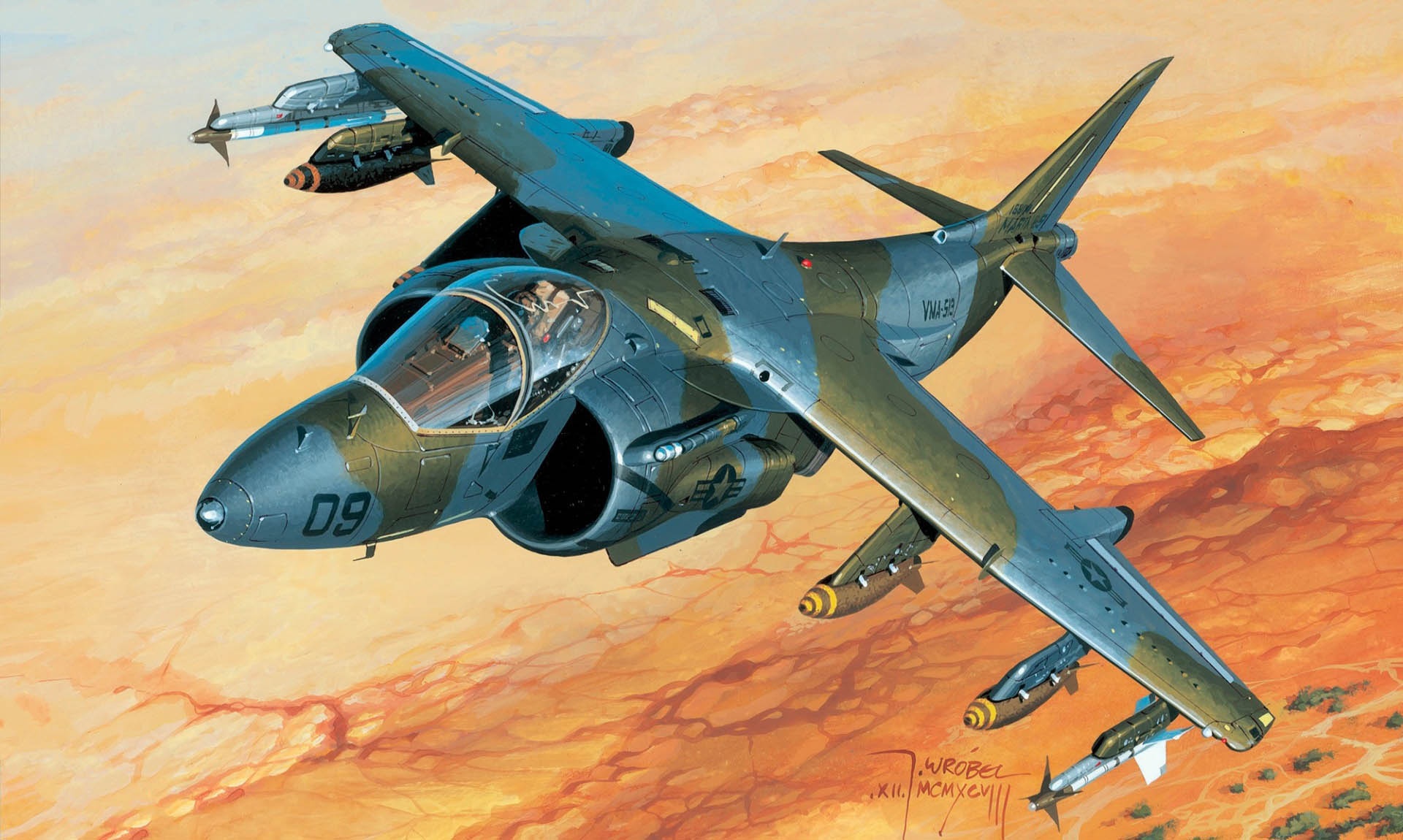 PCデスクトップに戦闘機, 航空機, ジェット戦闘機, 軍隊, マクドネル・ダグラス Av 8B ハリアー Ii画像を無料でダウンロード