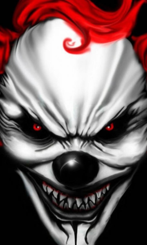 Download mobile wallpaper Dark, Creepy, Face, Evil, Clown, Scary for free.