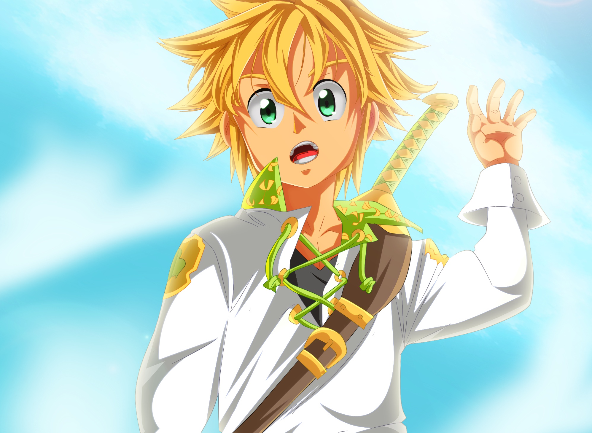 Download mobile wallpaper Anime, Blonde, Green Eyes, The Seven Deadly Sins, Meliodas (The Seven Deadly Sins) for free.