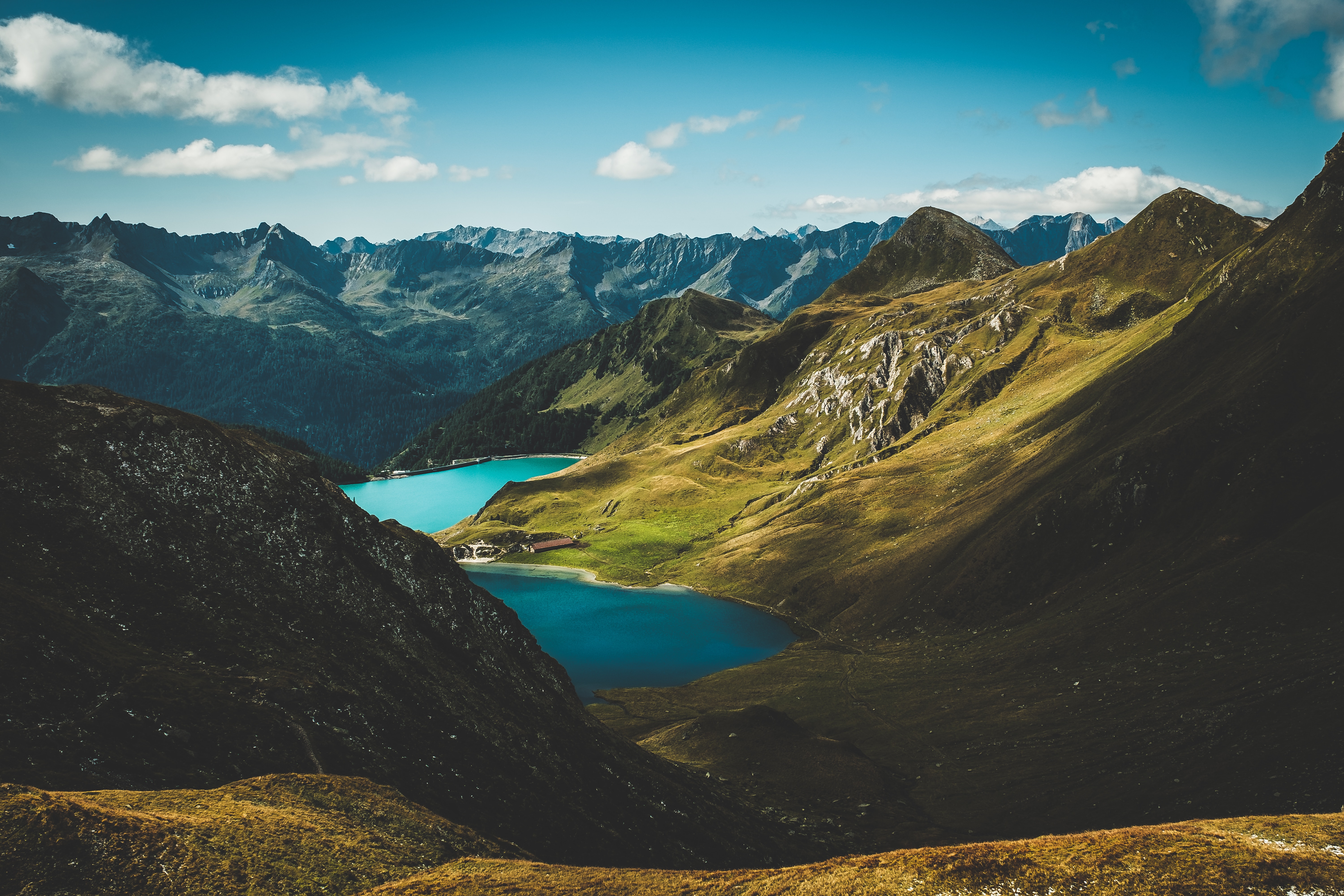 PCデスクトップに自然, 湖, 上から見る, 山脈, 風景画像を無料でダウンロード